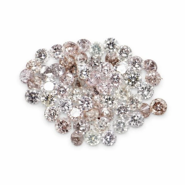 No reserve price - 57 pcs Diamond (Natural coloured) - 1.10 ct - Round - Faint