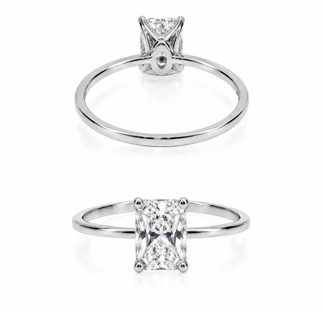 No reserve price - Ring - 14 kt. White gold - 1.01ct. tw. Diamond (Lab-grown)