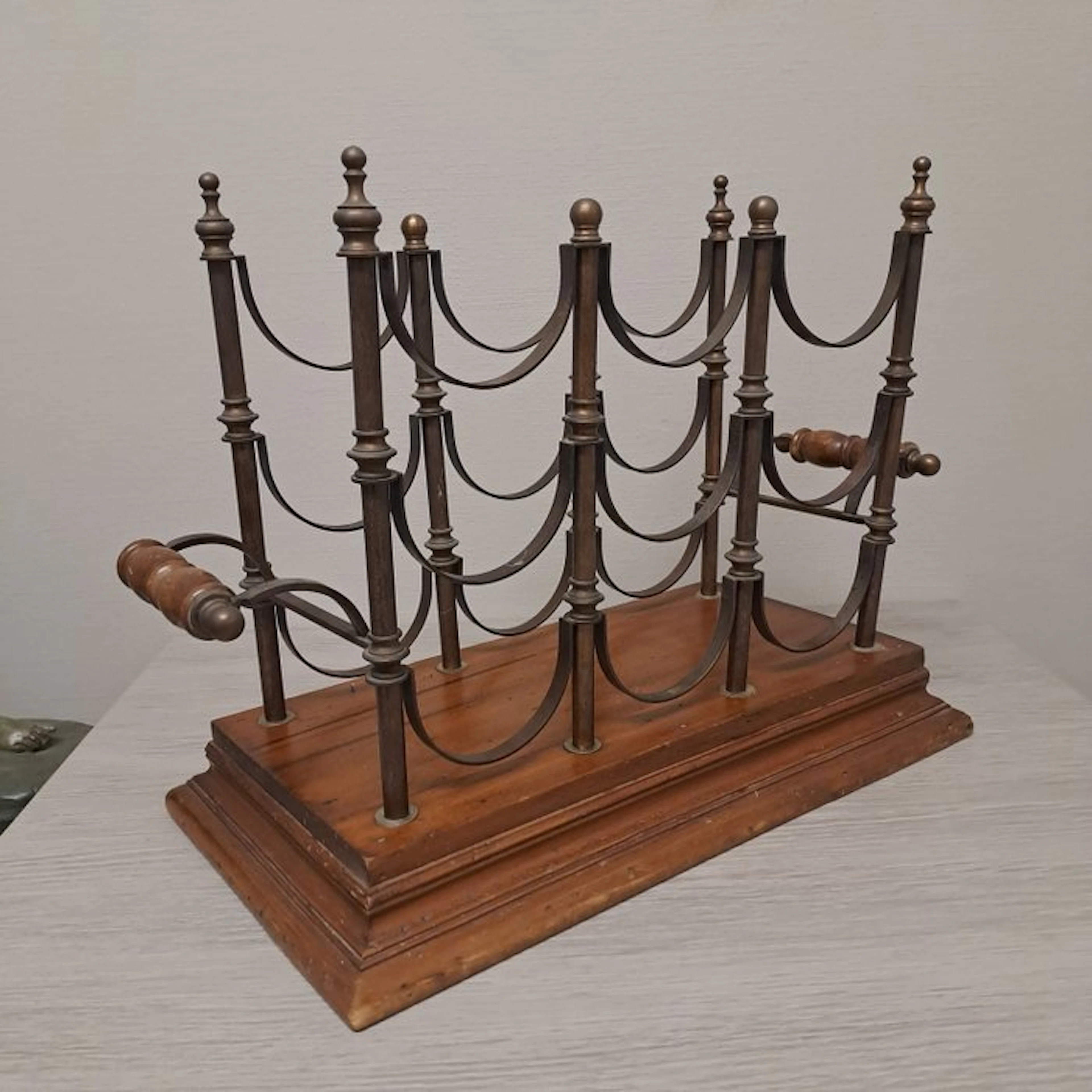 Wine rack - Wood, Copper - Wine rack / champagne rack