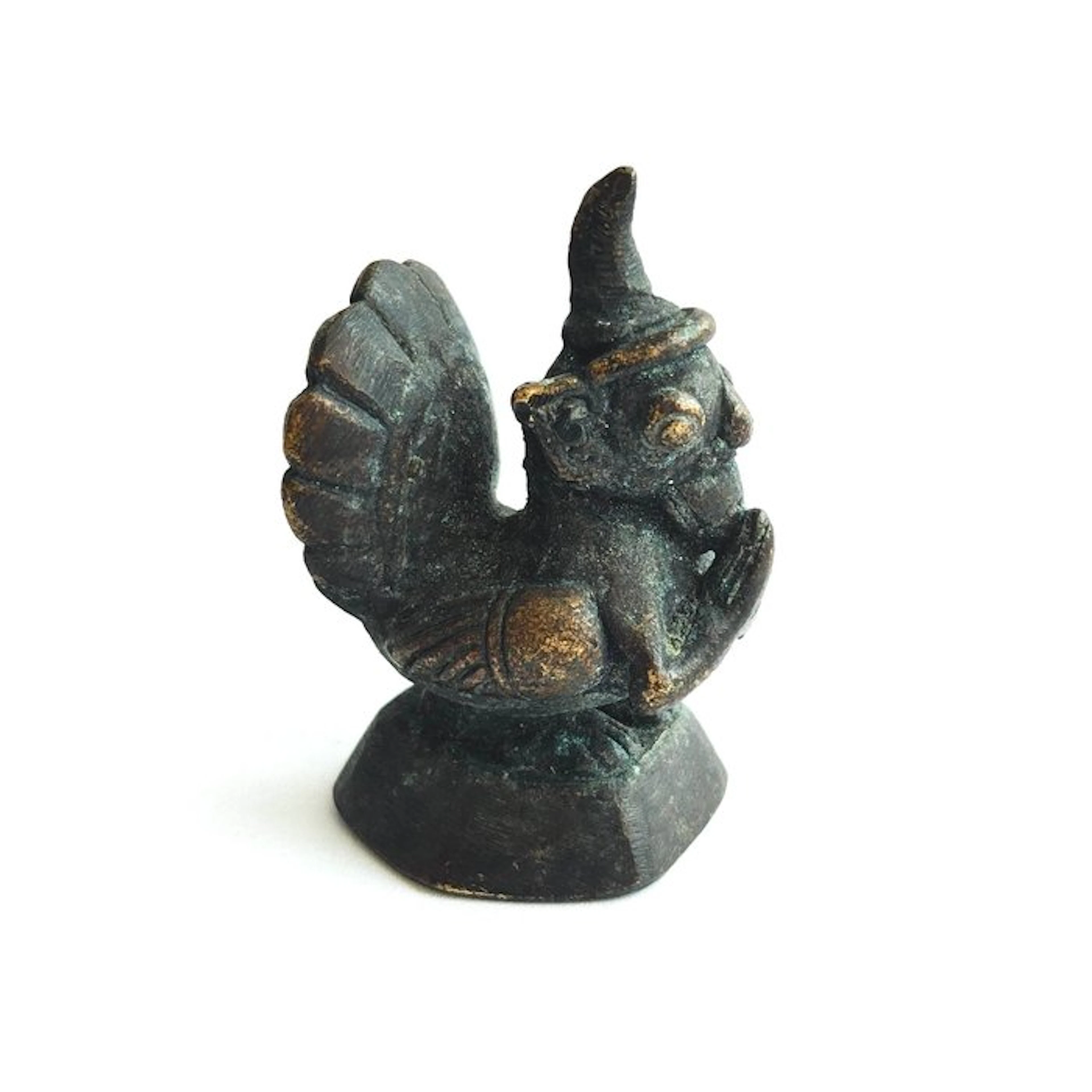 Ancient Indochinese Bronze Hamza Mythical Bird Shaped Deity Opium