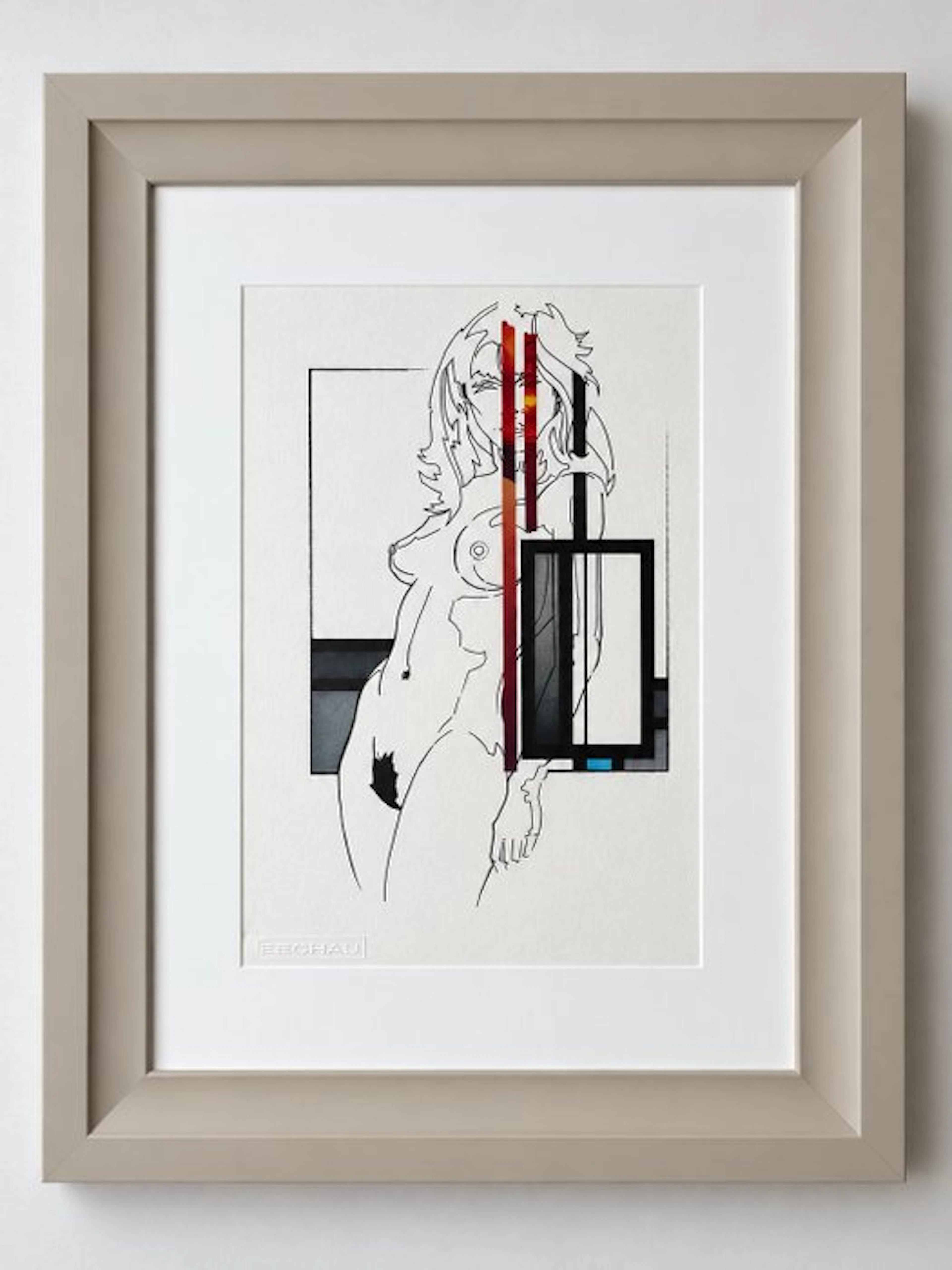 Eugène Eechaut (1928-2019) - Nude figure - Framed