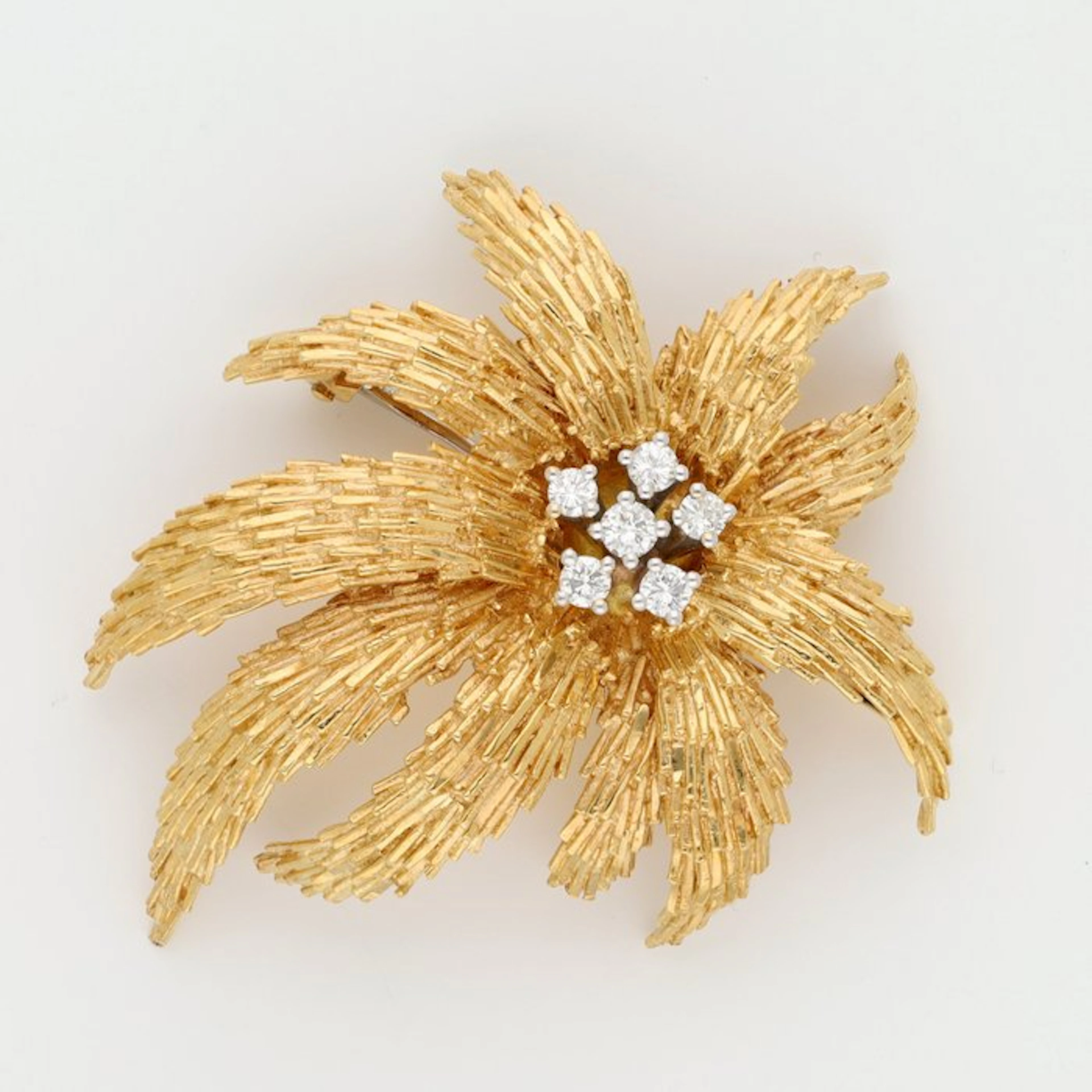 Brooch - 18 kt. Yellow gold, White gold Diamond (Natural)