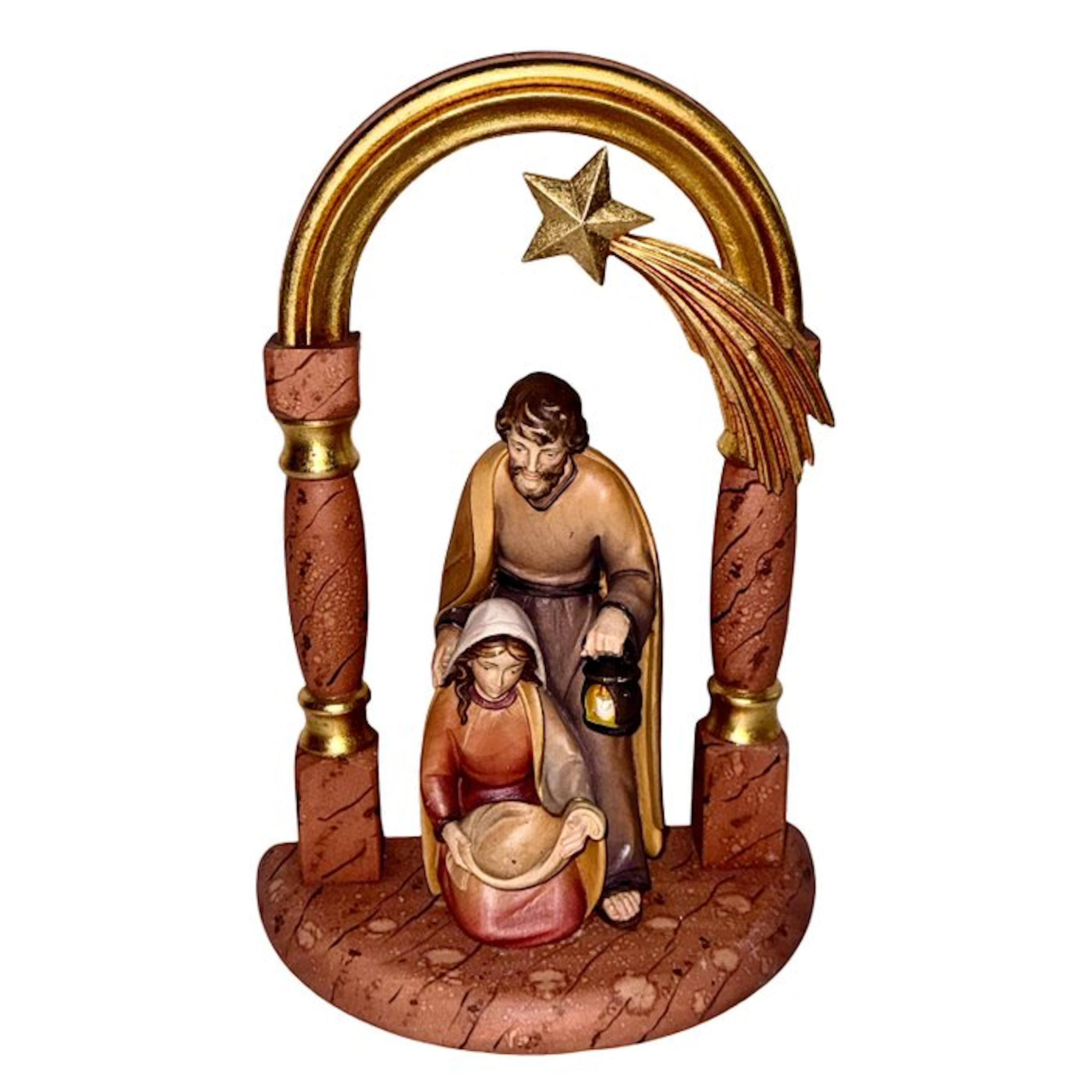 Figure - Heilige Familie mit Kometenstern im Säulenbogen...