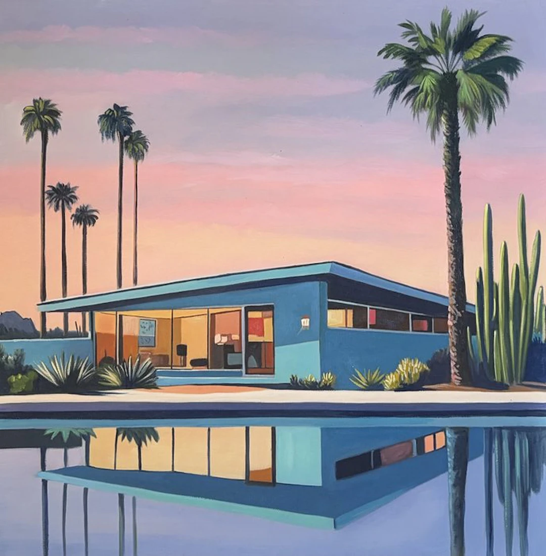 Alexy Berthelot - night house light purple palm