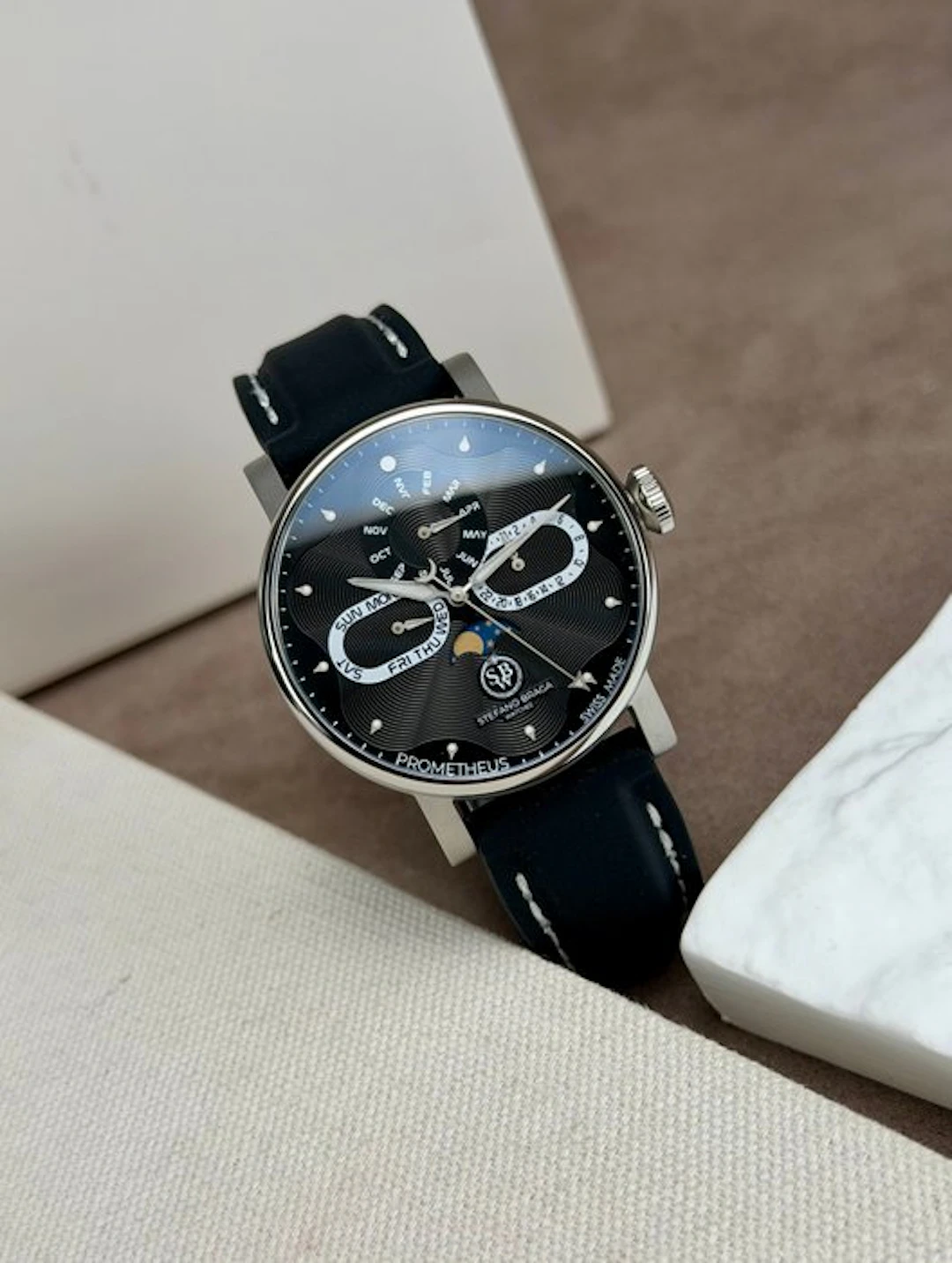 Stefano Braga - PROMETHEUS Triple Date Moonphase Black...