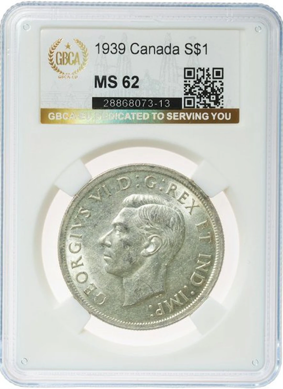 Canada. George VI. Dollar 1939 - MS62