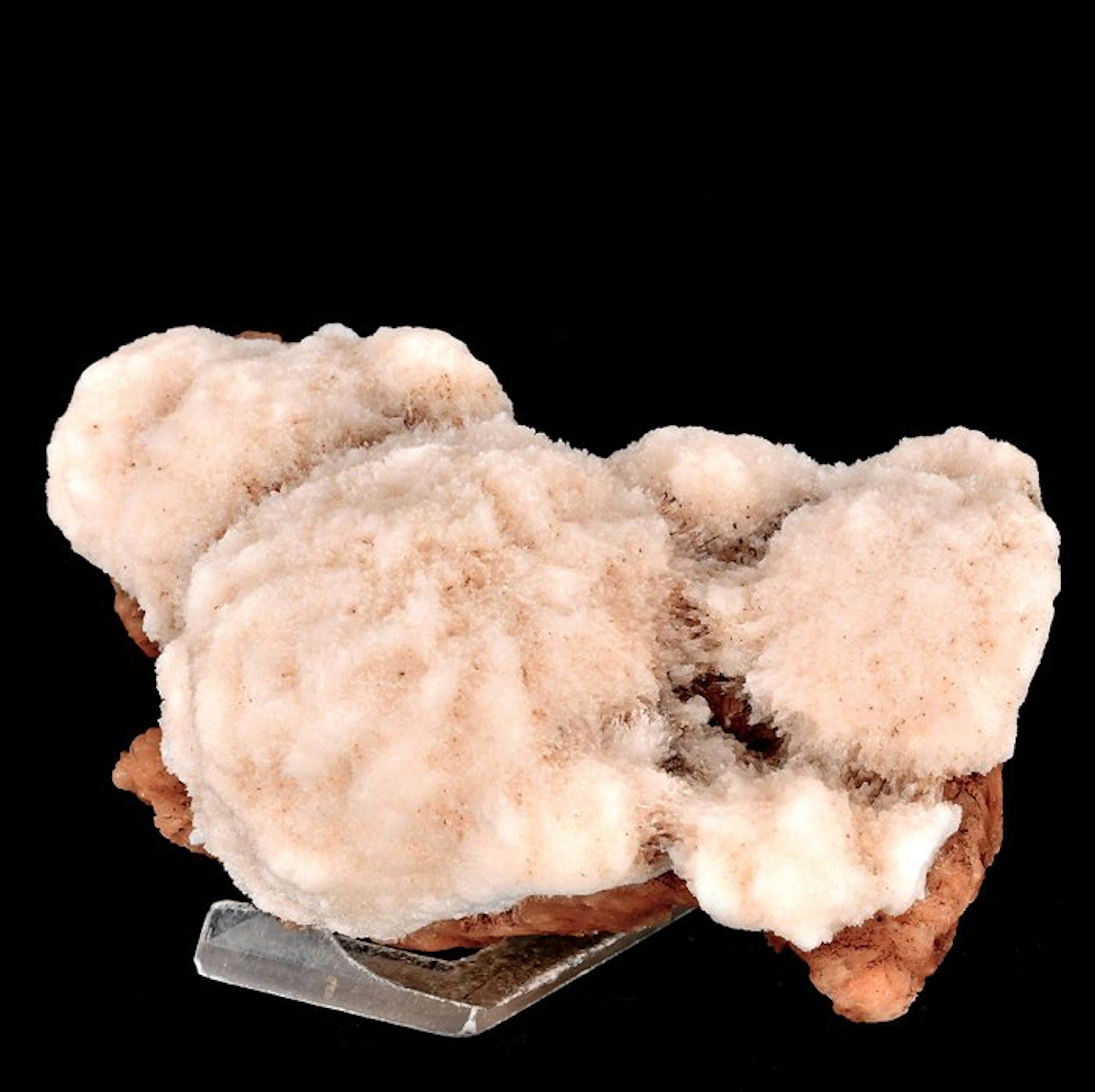 Beautiful cream white Mesolite on salmon Stilbite from...