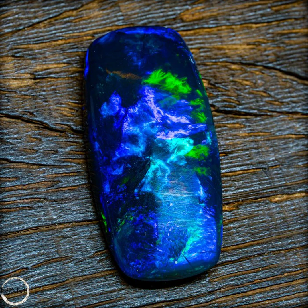 Black Opal Cabochon – Intense Play of Color in Perfect Form 18.55- 3.72 g