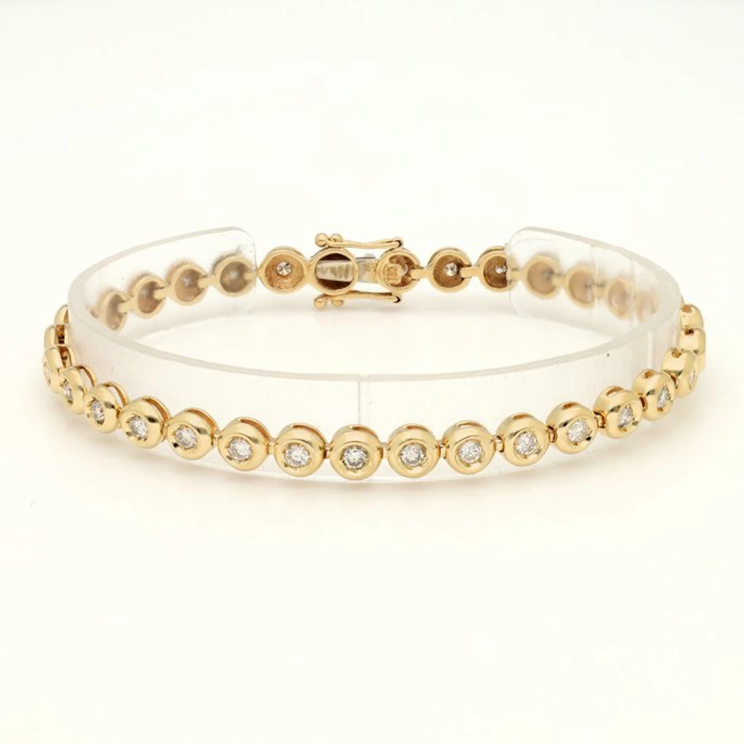 Bracelet - 14 kt. Yellow gold Diamond (Natural) - Tennis