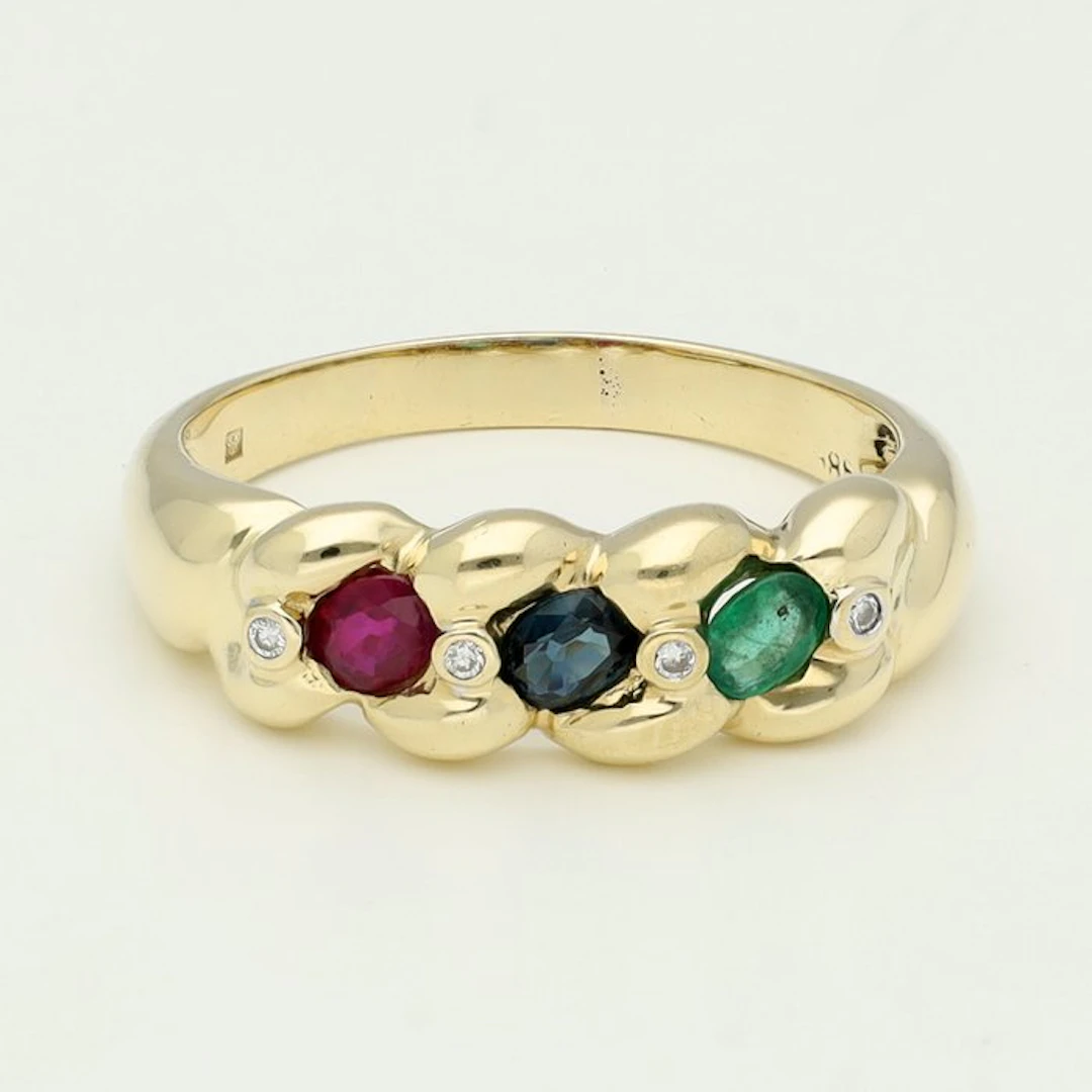 Ring - 14 kt. Yellow gold Diamond (Natural)