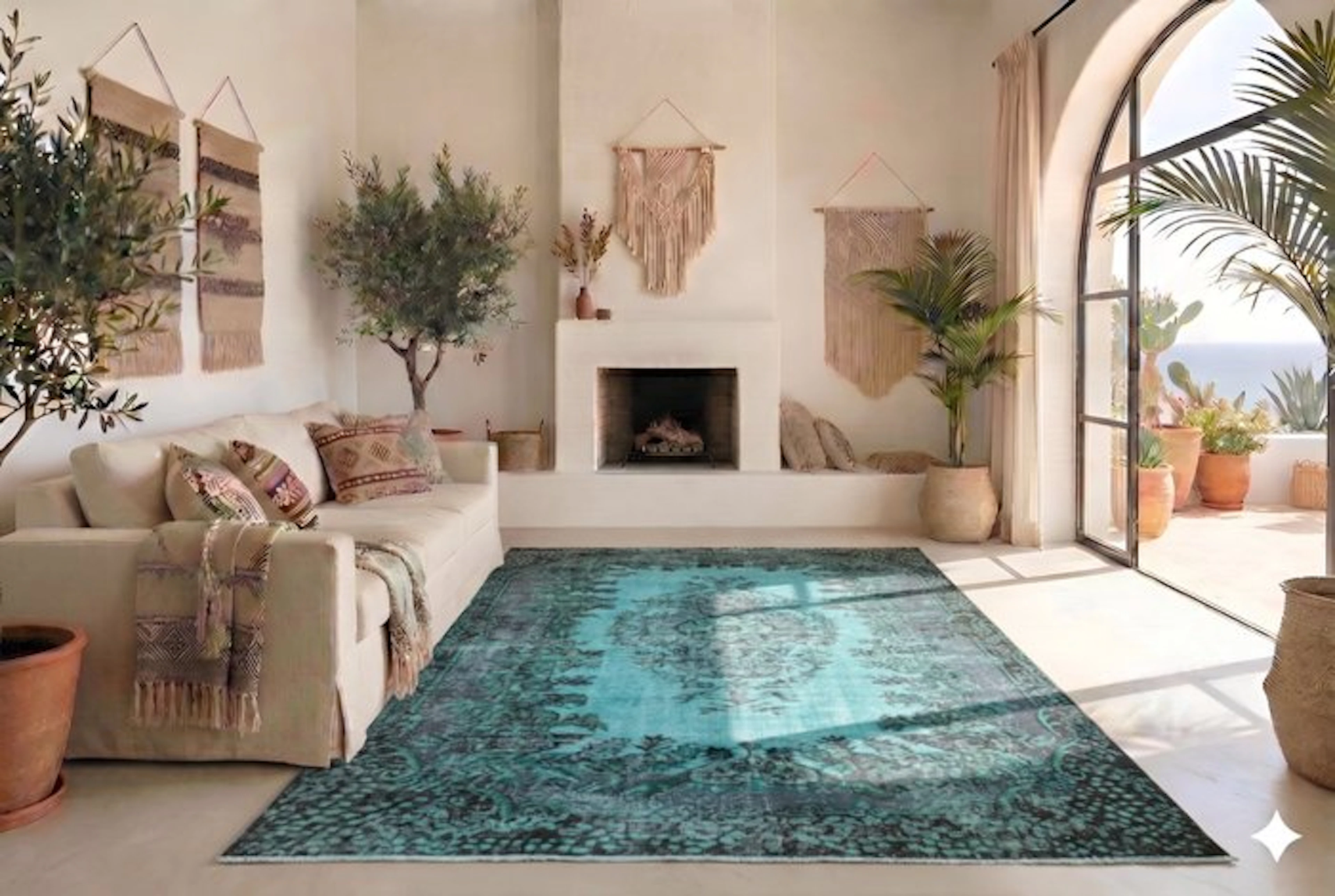 Turquoise vintage - Rug - 310 cm - 185 cm - √ handmade √ certificate