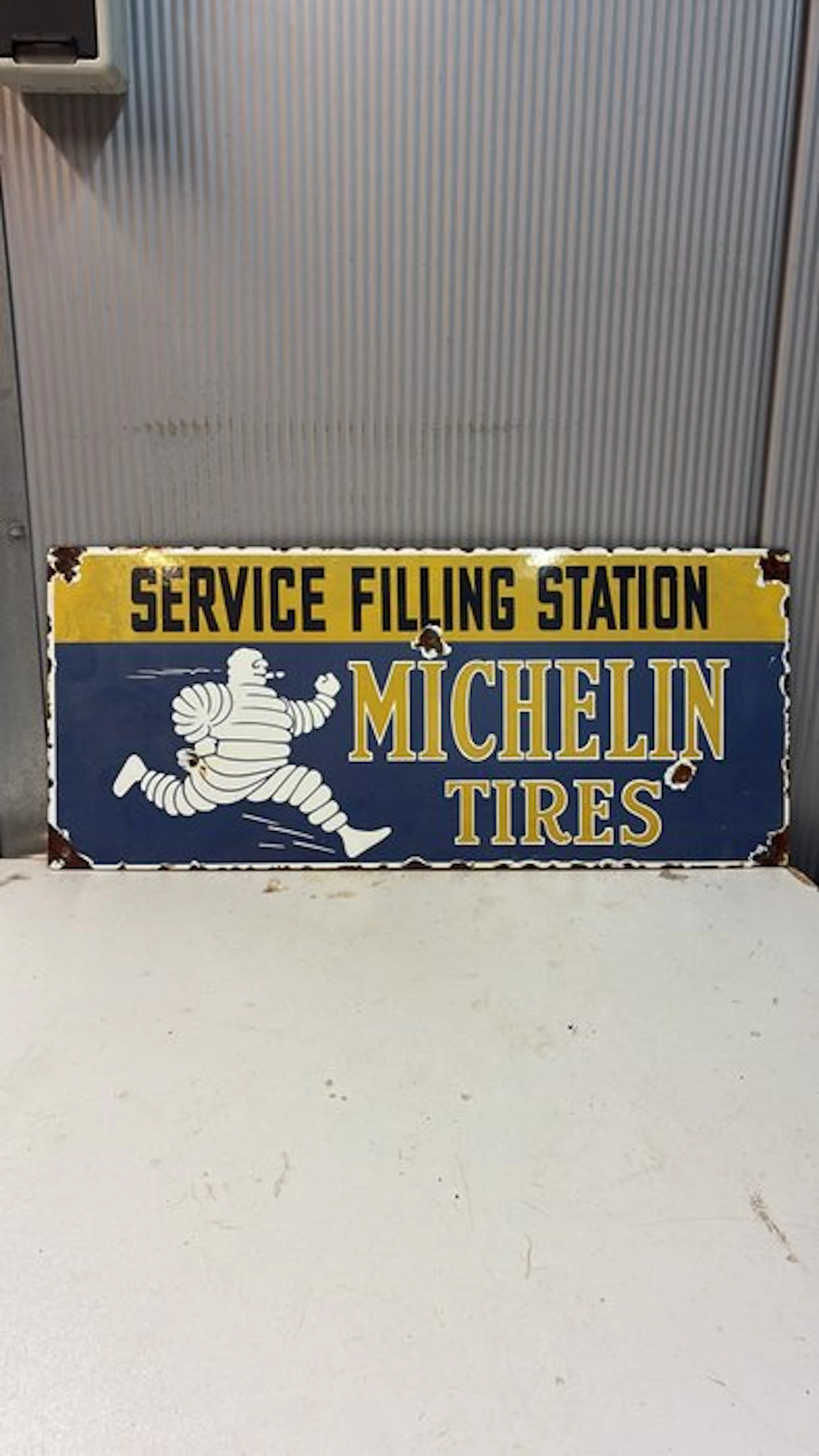 Michelin Tires – Service Filling Station – Emaille...