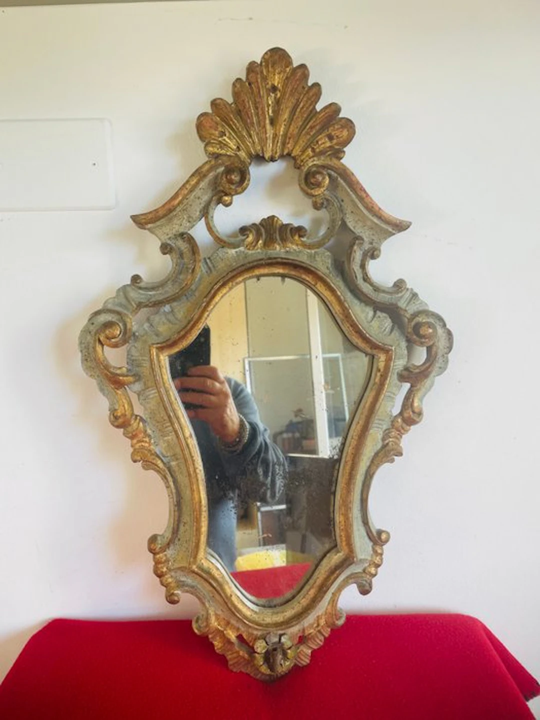 Wall mirror - in lacquered and gilded wood - Venice