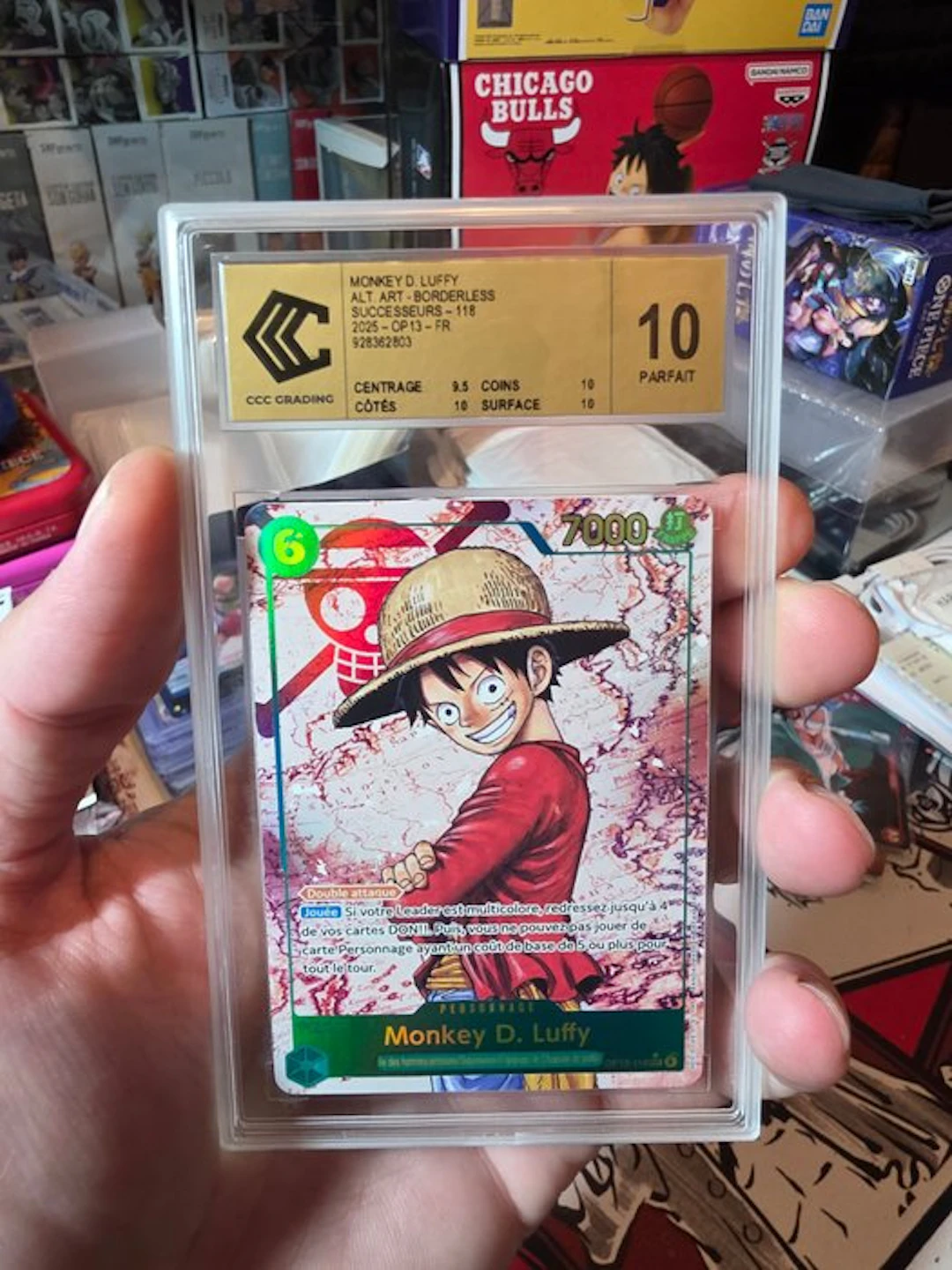 Bandai - 1 Graded card - One Piece - Monkey D. Luffy 118 Alternate art - CCC 10