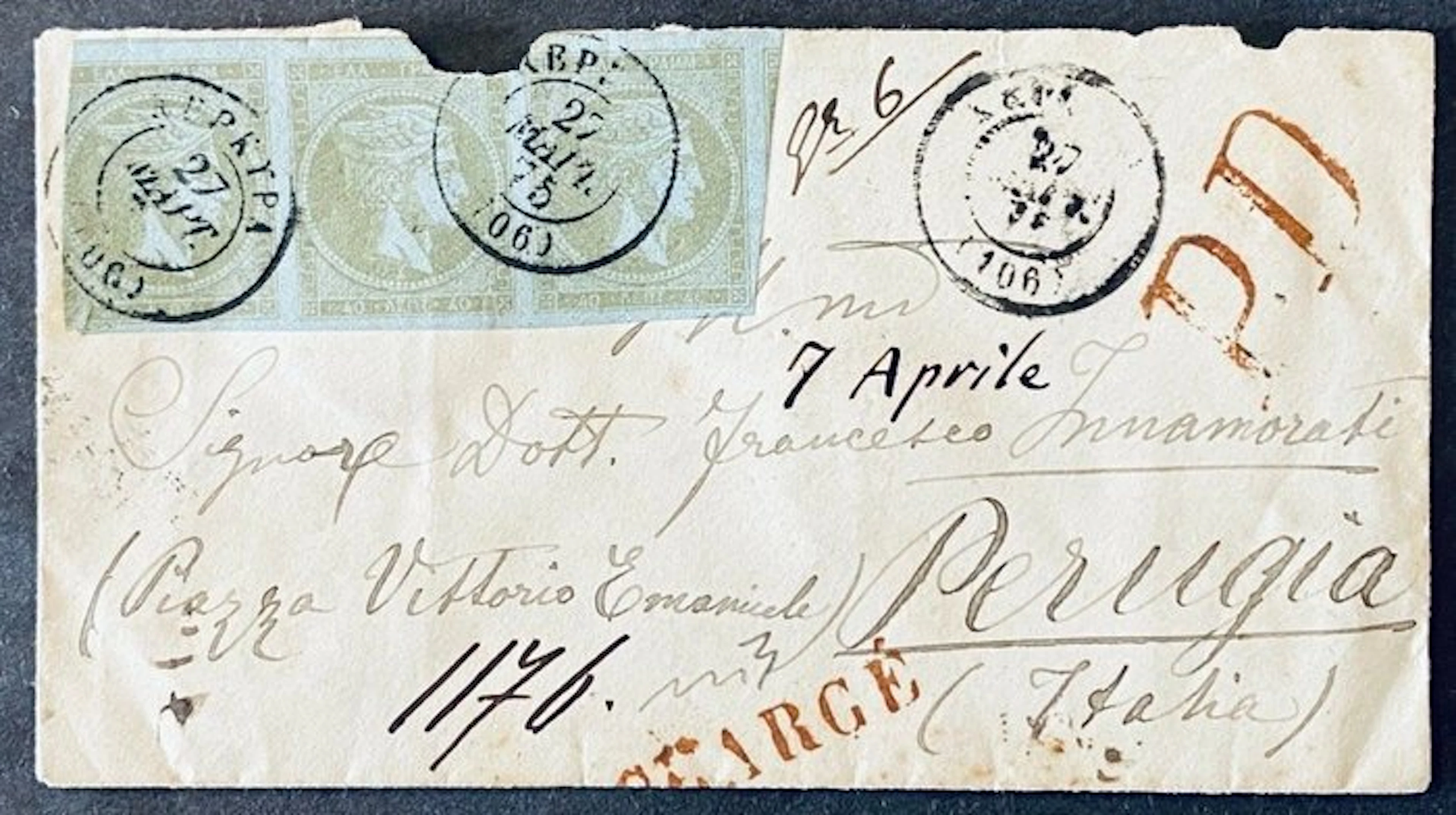 Greece 1871/1875 - Greece 40+40+40 lepta 1875 Corfu PD...