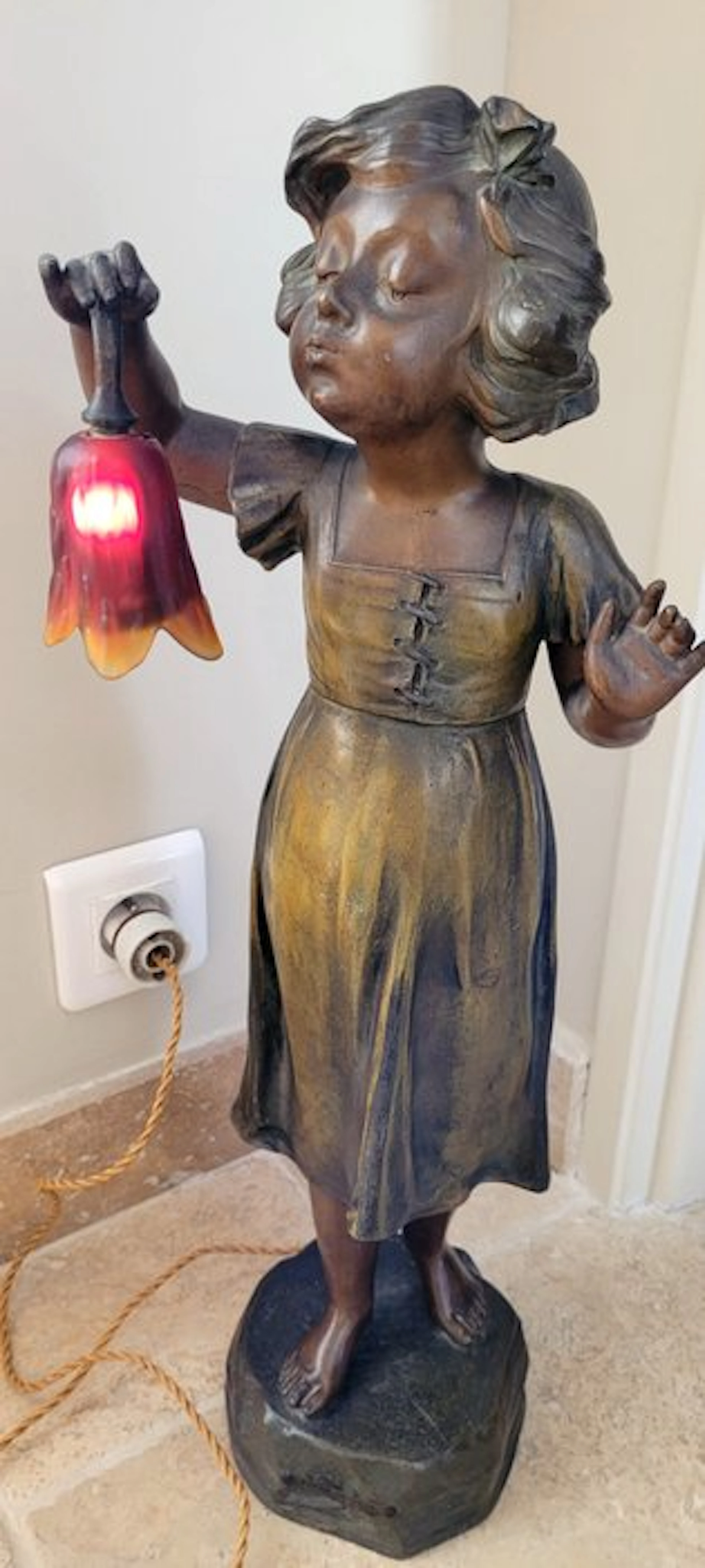 A. de RANIERI - Sculpture, Après la fête - 55 cm - Spelter