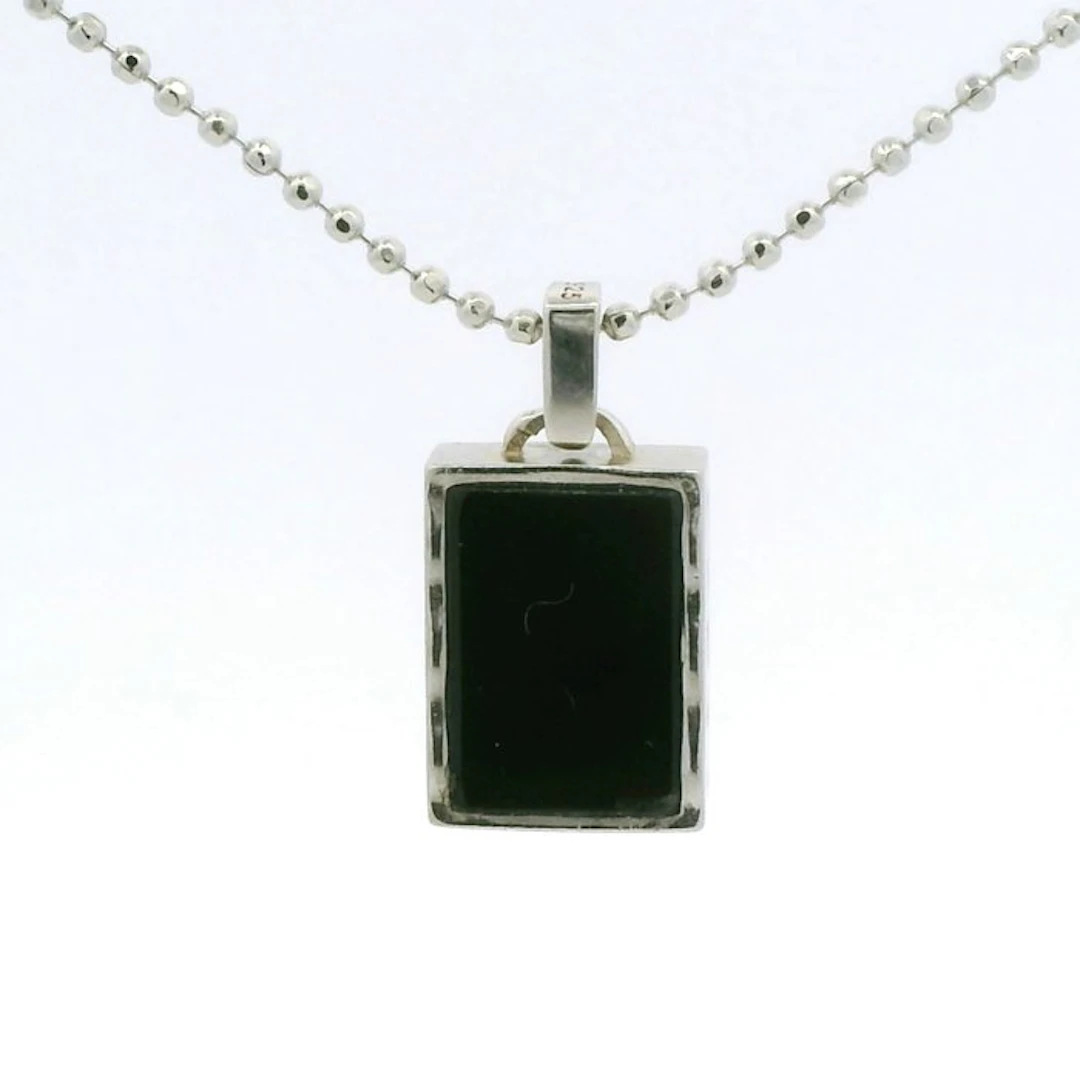Jade - 925 Silver Reversible pendant — Natural Jadeite...