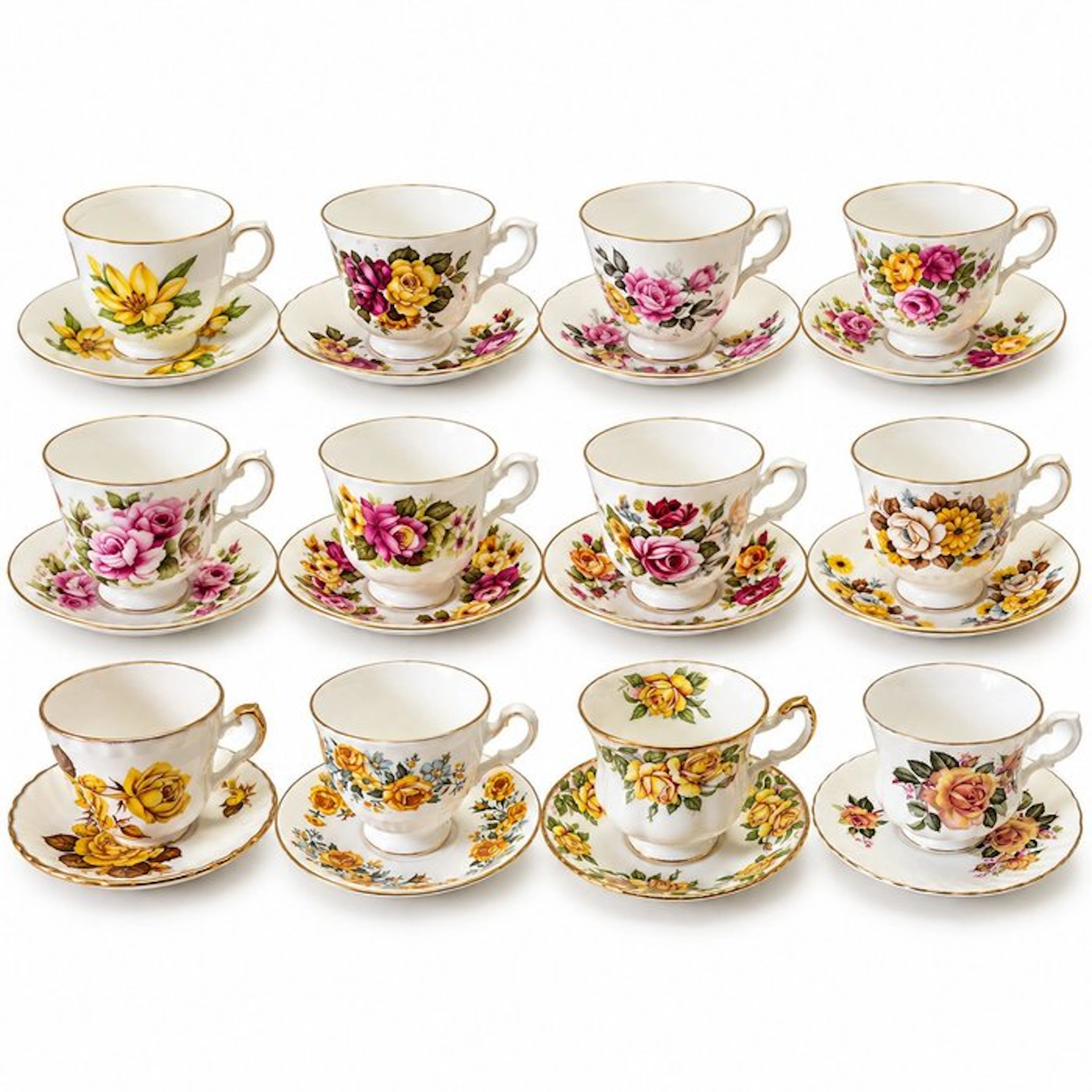 Coffee and tea service (12) - Bone china - High Tea - Kop & Schotels