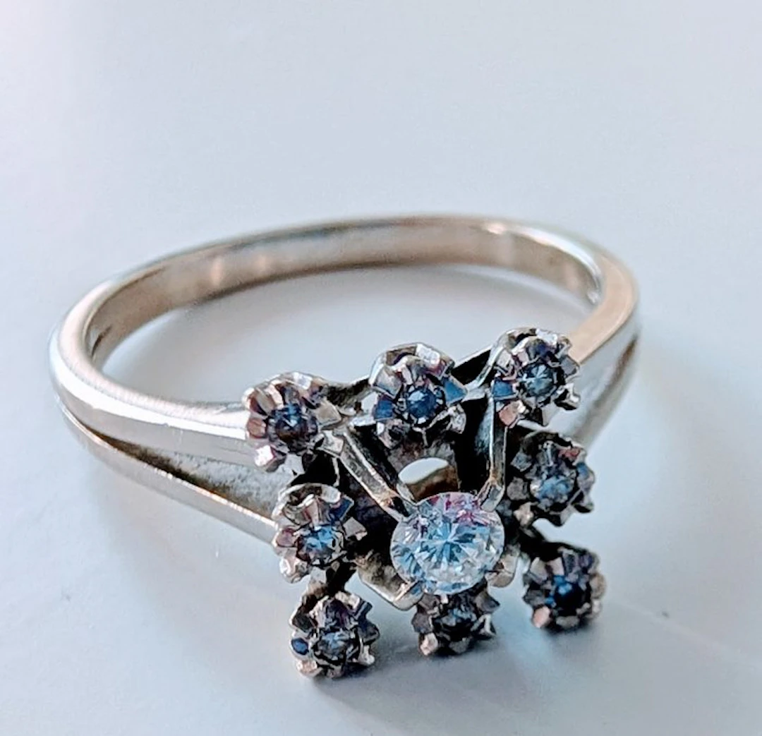 Engagement ring - 18 kt. White gold Diamond (Natural) - Diamond