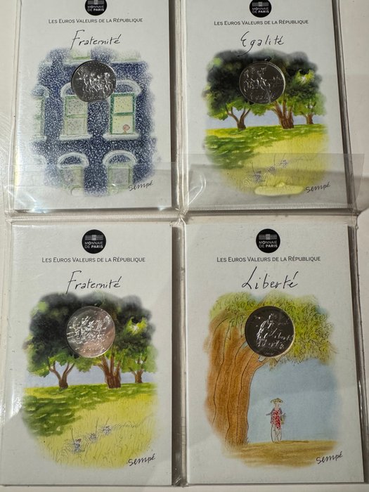 France. 10 Euro 2014 "Sempe" (4 monnaies) (No reserve price)