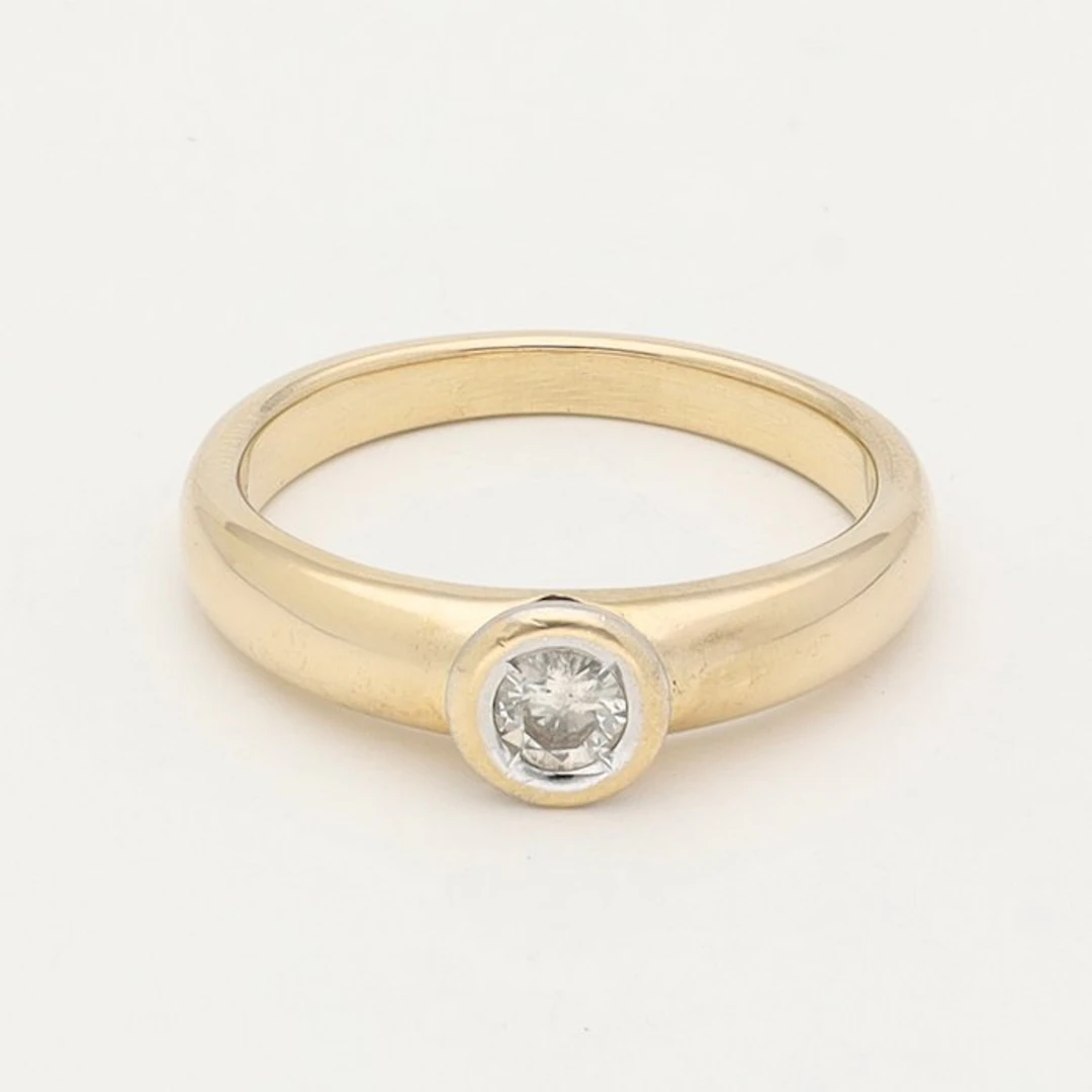 Ring - 14 kt. Yellow gold Diamond (Natural)