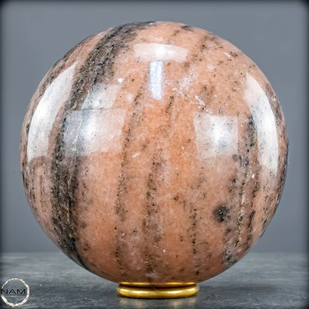 Very Rare Peach Cipolin Sphere- 3095.74 g