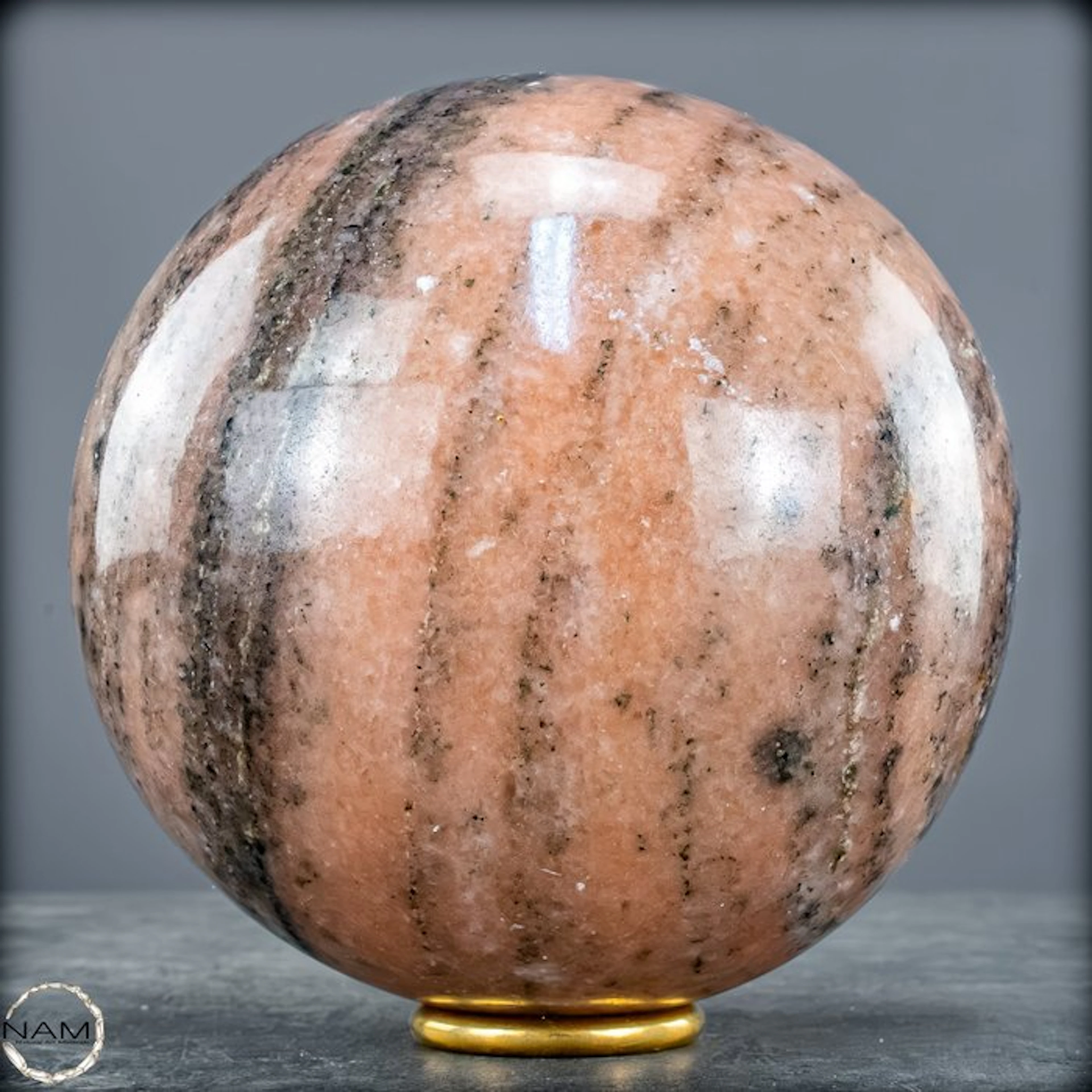 Very Rare Peach Cipolin Sphere- 3095.74 g