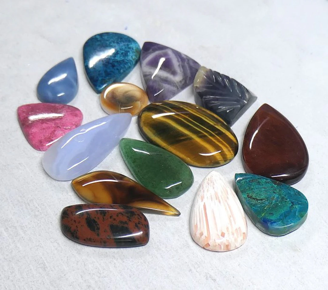 Set of superb 100% natural cabochons Cabochon- 40.78 g - (14)