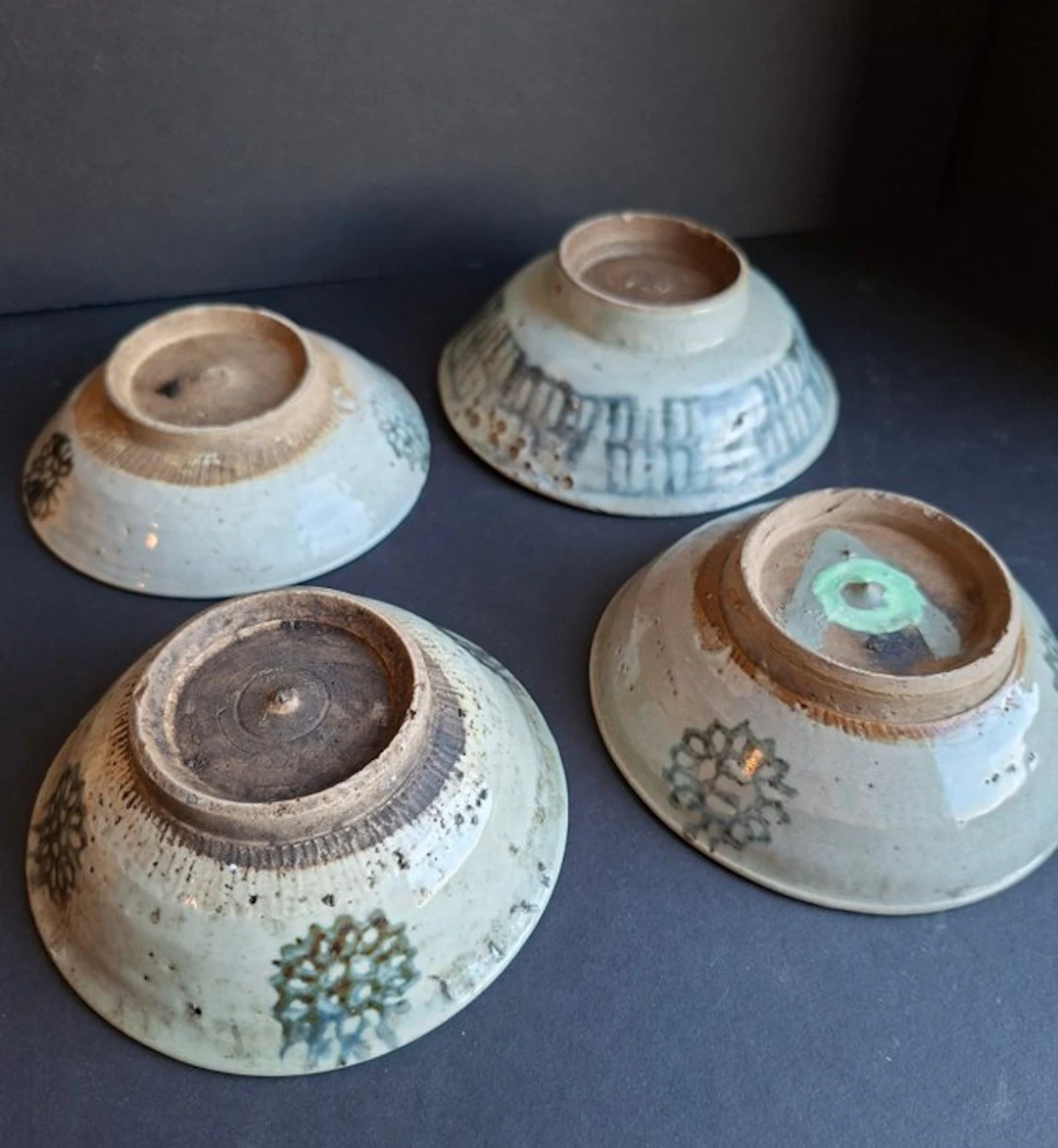 Bowl (4) - Vietnamese of Chinese antieke theekommen...