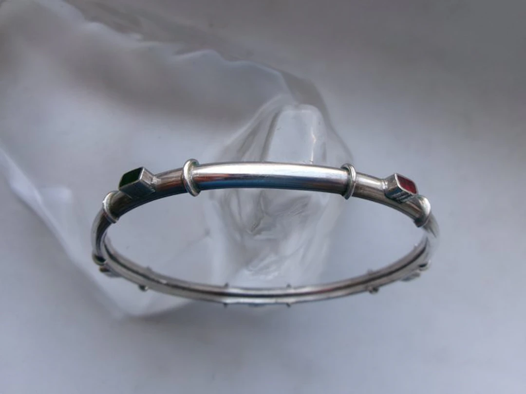 Silver, Enamel - Bracelet - Art Deco