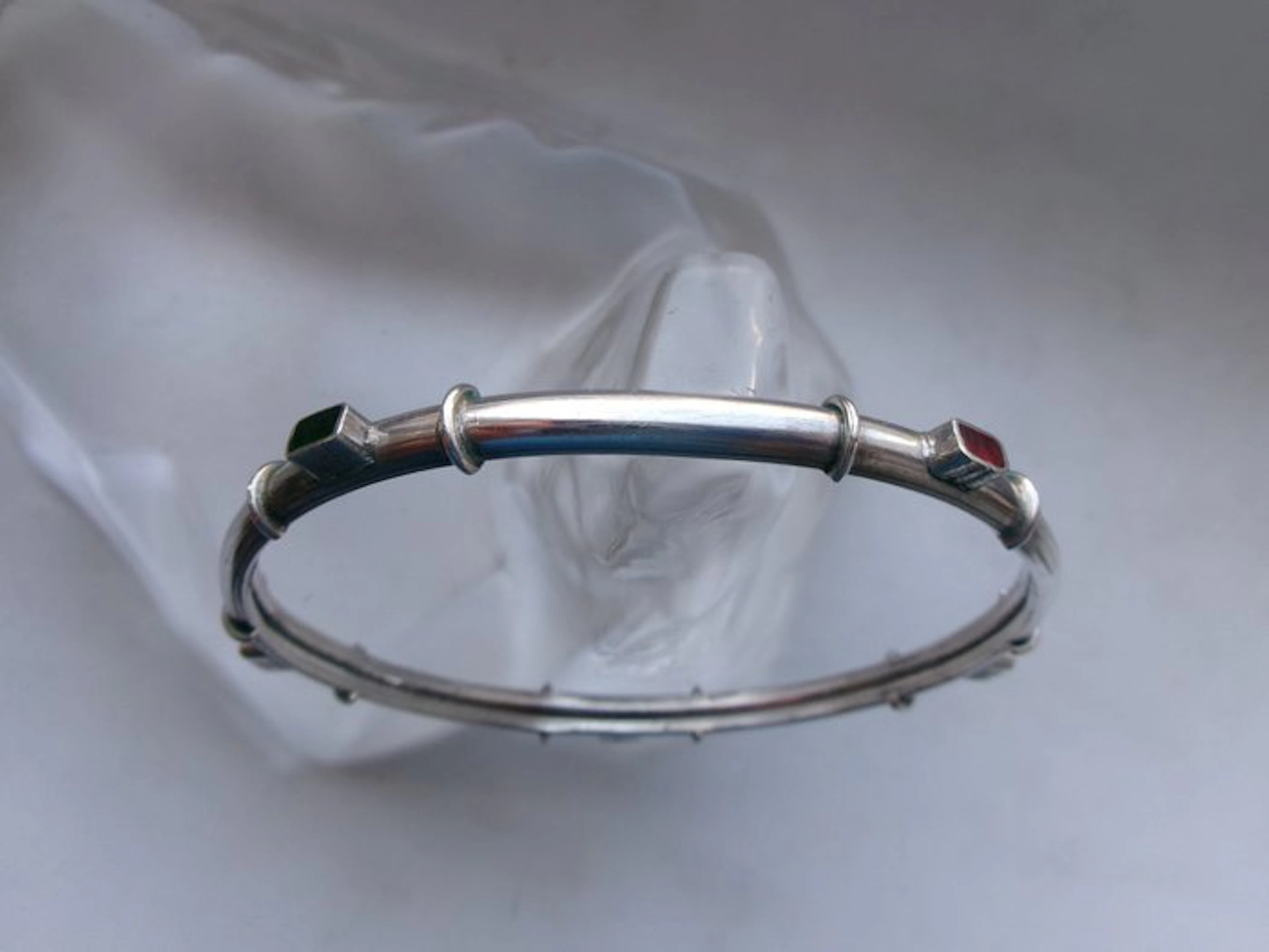 Silver, Enamel - Bracelet - Art Deco