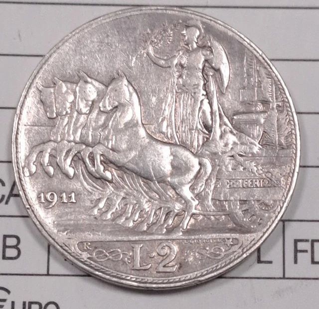 Italy. Vittorio Emanuele III. 2 Lire 1911