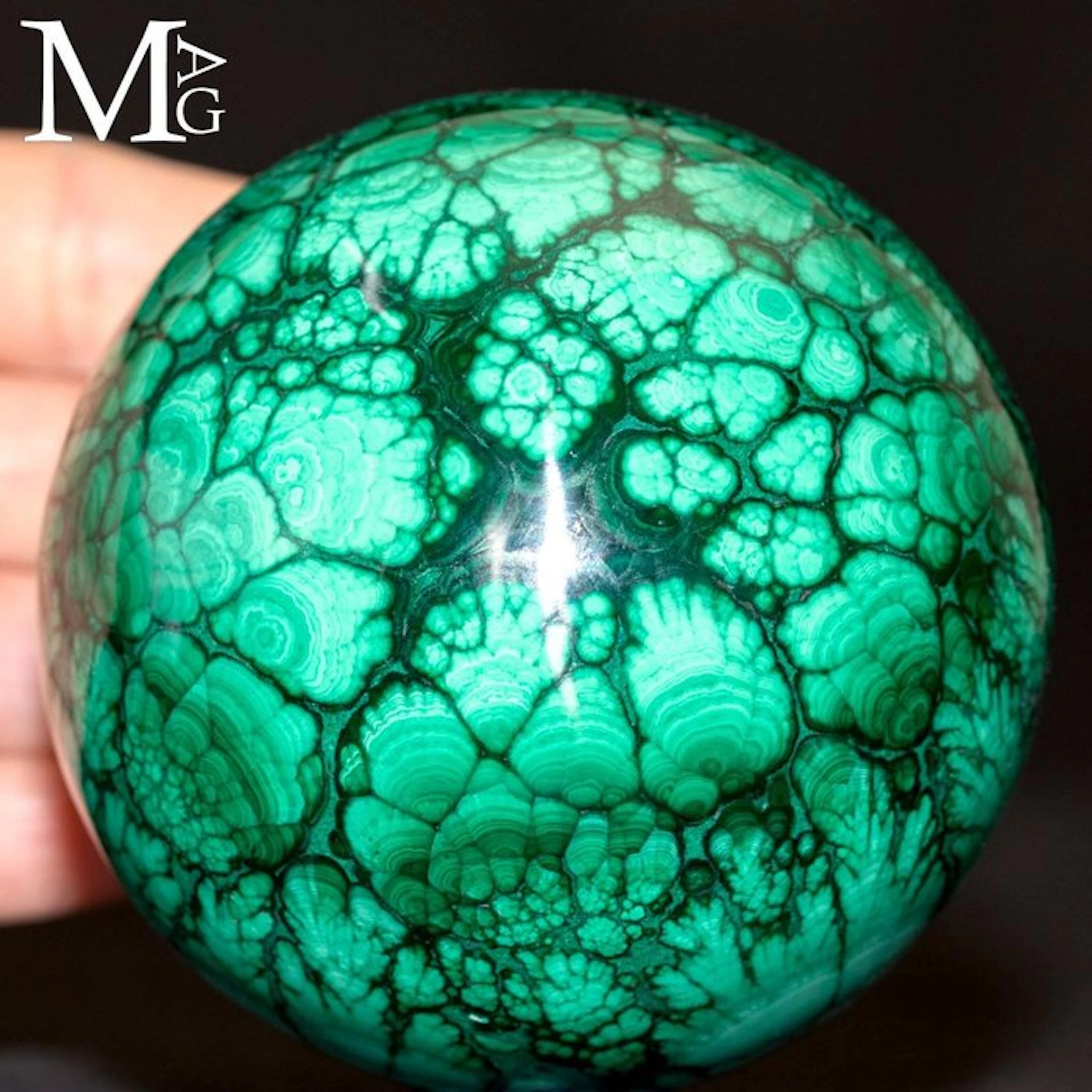 Vibrant Green Malachite with Botryoidal Patterns Large