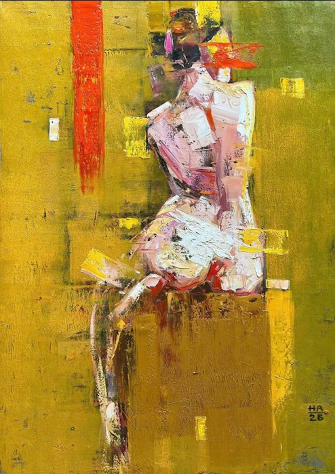 Hoang Anh - Rêverie d'Ocre ↑140 →100 cm