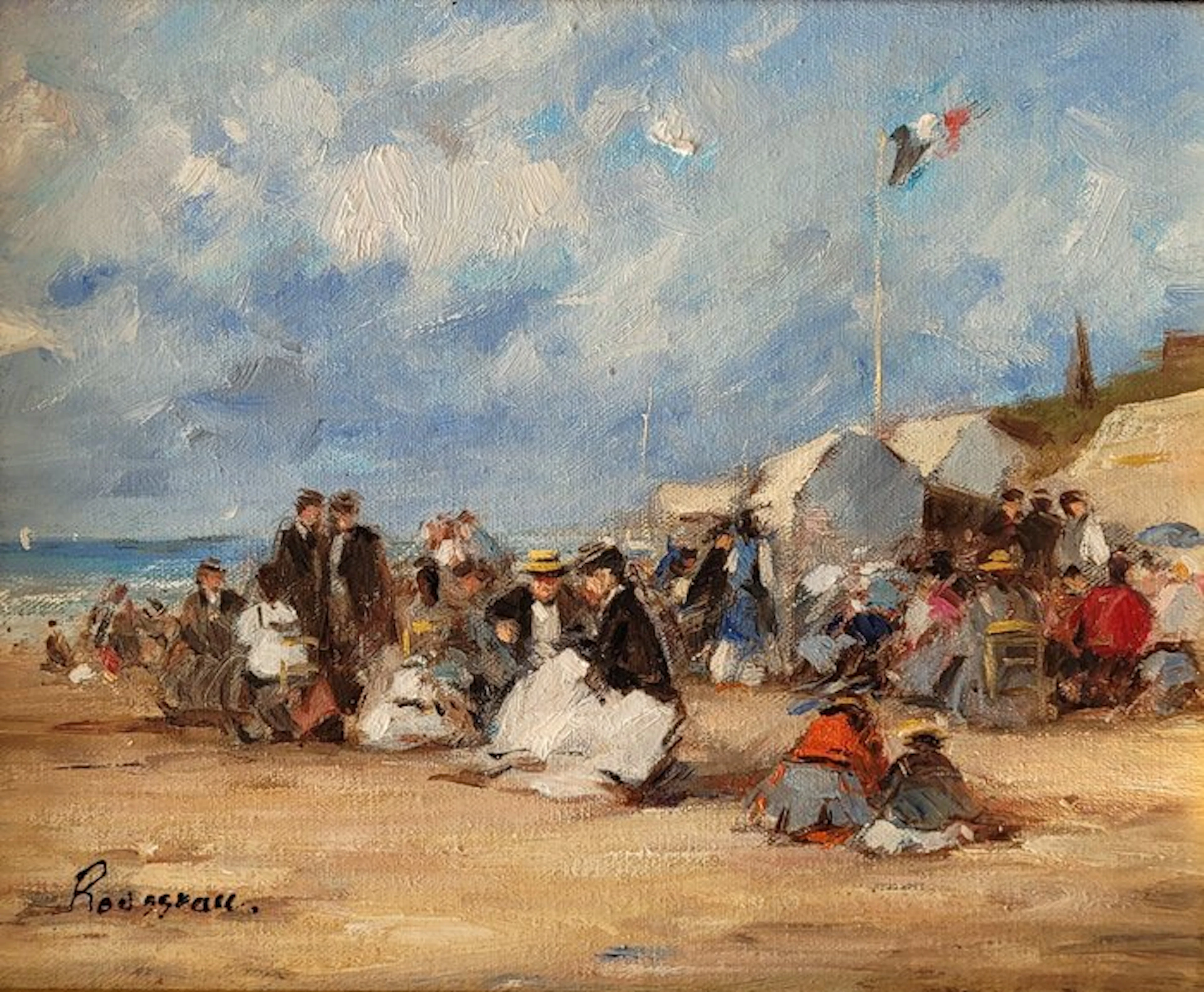 Camille Rousseau (1949) - Élégance sur la plage ~ Collection Eugène Boudin XII