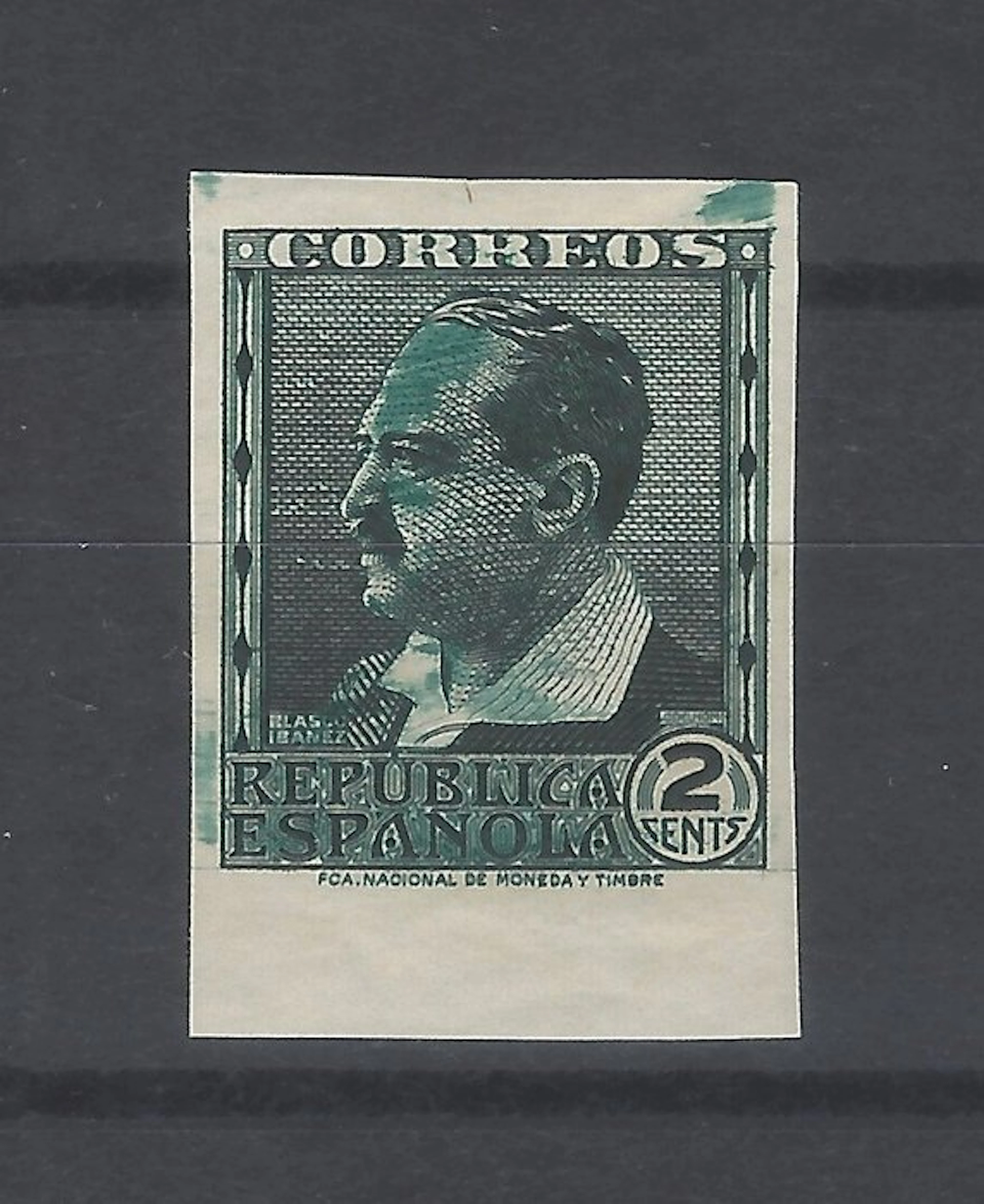 Spain 1938 - Characters 2 Cts - color error - Edifil Esp. nº 662ccs