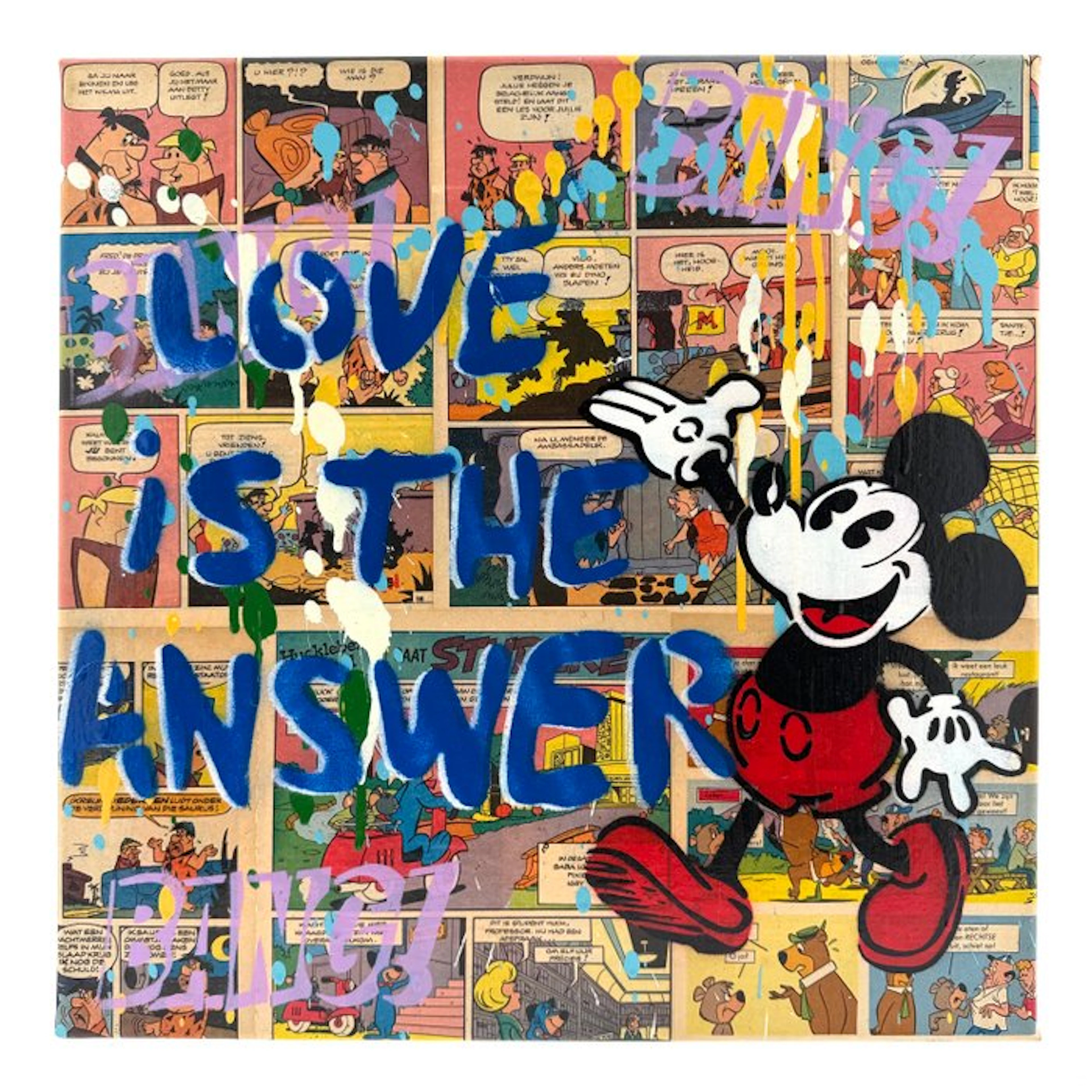 Koen Betjes (1992) - Love is the Answer x Mickey Mouse x Comics (canvas)