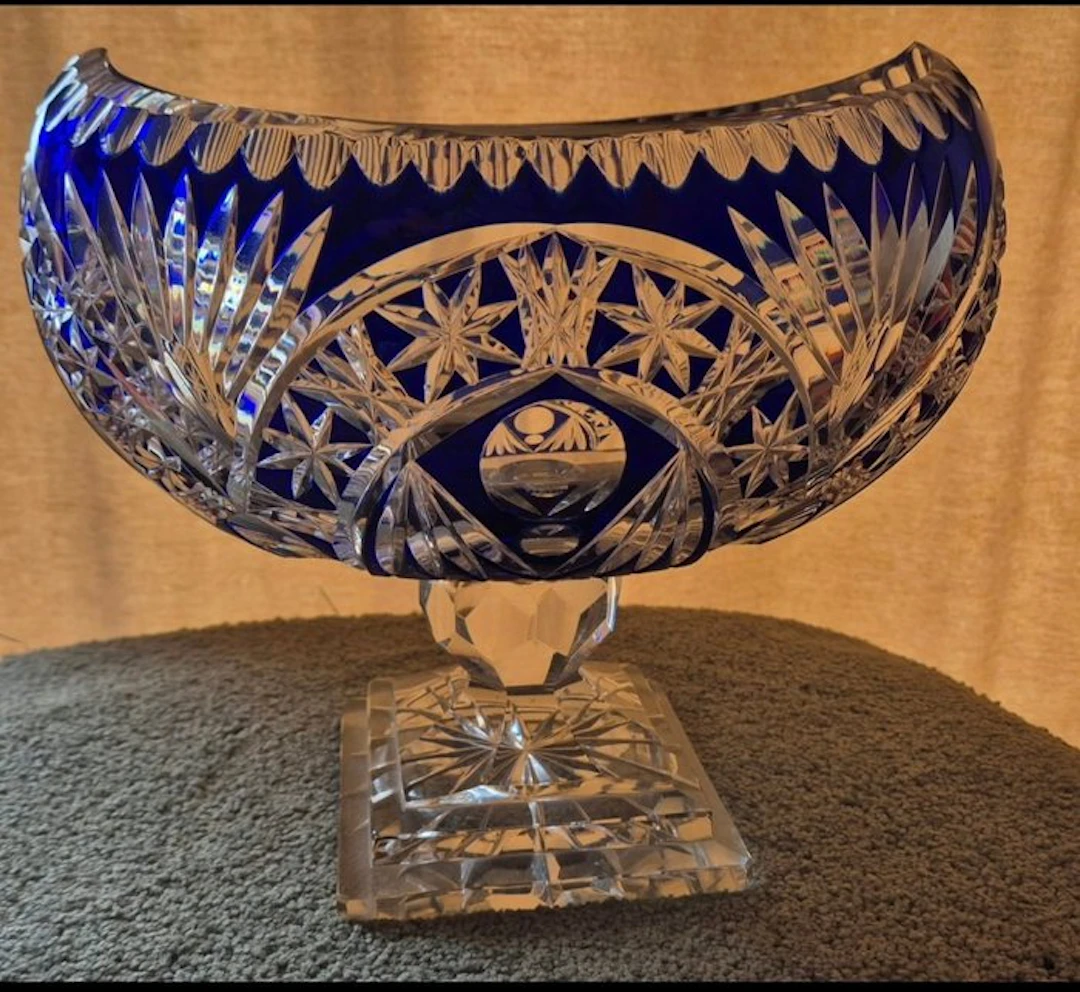 Platter - lead crystal - Footed bowl