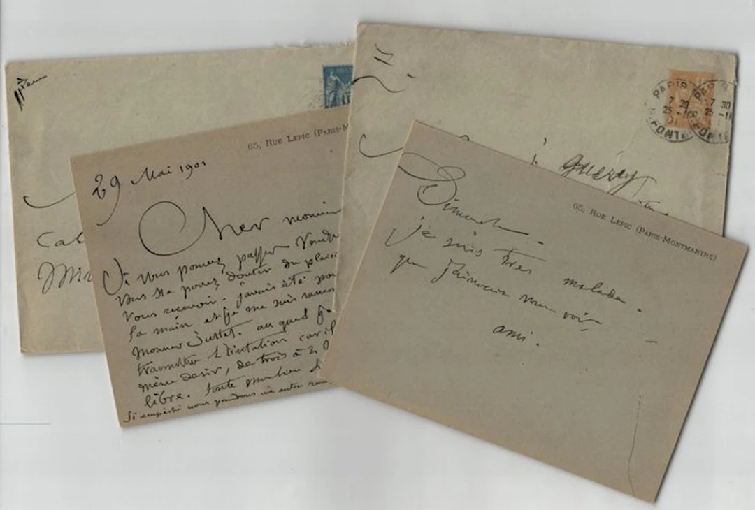 Félix Ziem - Deux cartes lettres autographes signées à J