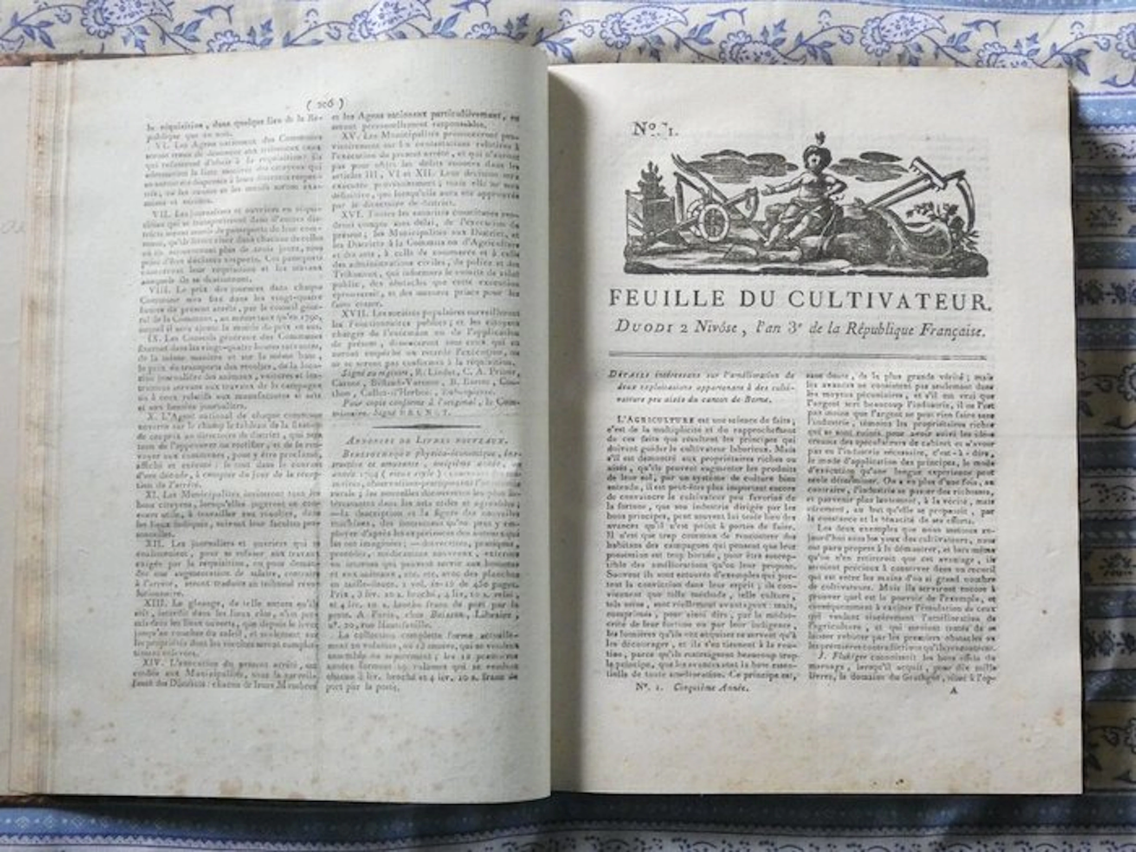 Parmentier Cadet-Devaux - La Feuille du Cultivateur 1794 - 1794