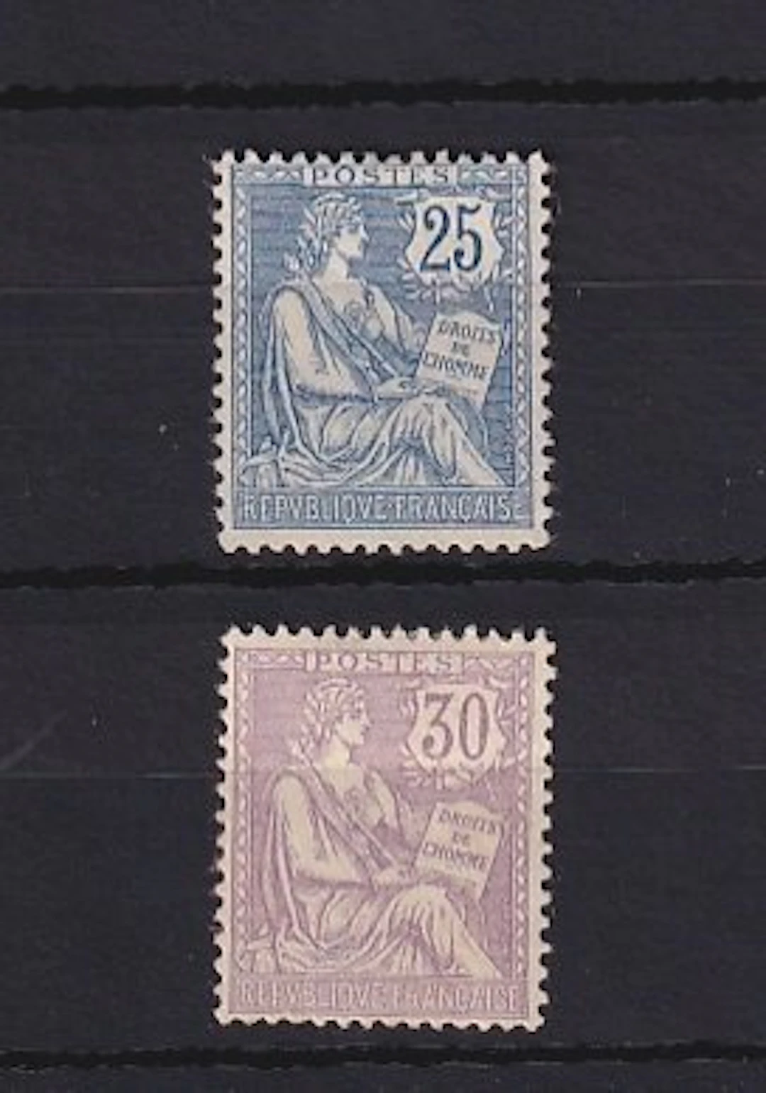 France 1902 - Mouchon, série de timbres - Yvert n°127/128