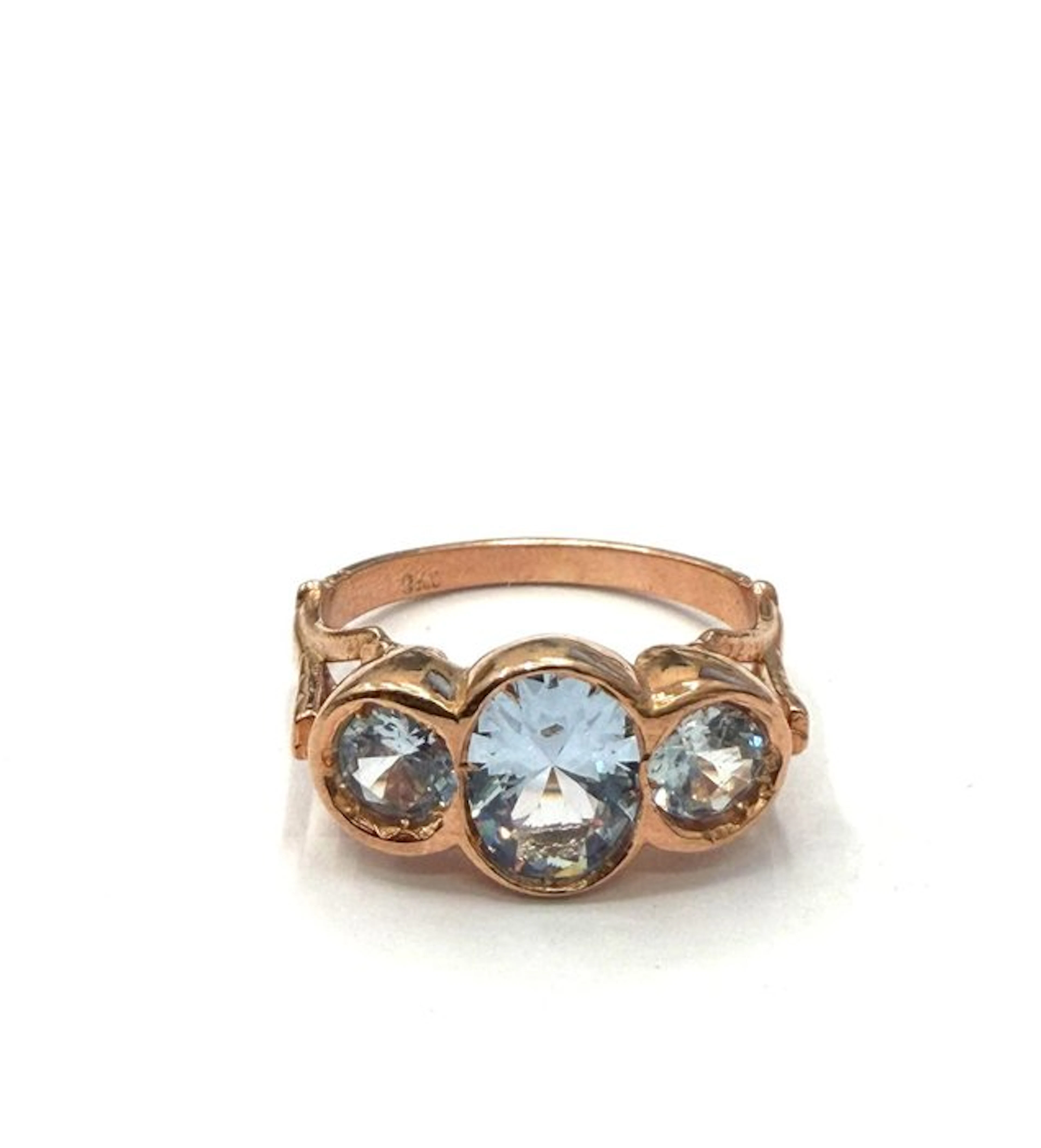 No reserve price - Ring - 9 kt. Rose gold, Silver Spinel
