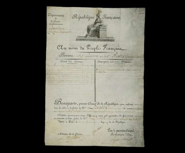 Signé ; Napoléon Bonaparte - Brevet de chef d'Escadron - 1803