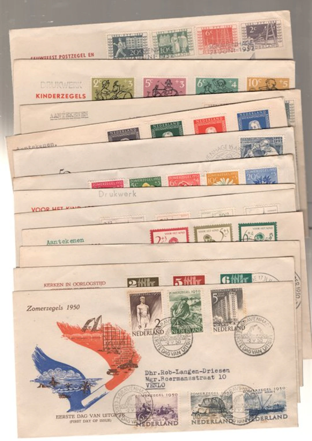 Netherlands 1950/1952 - Dutch FDCs starting from €1