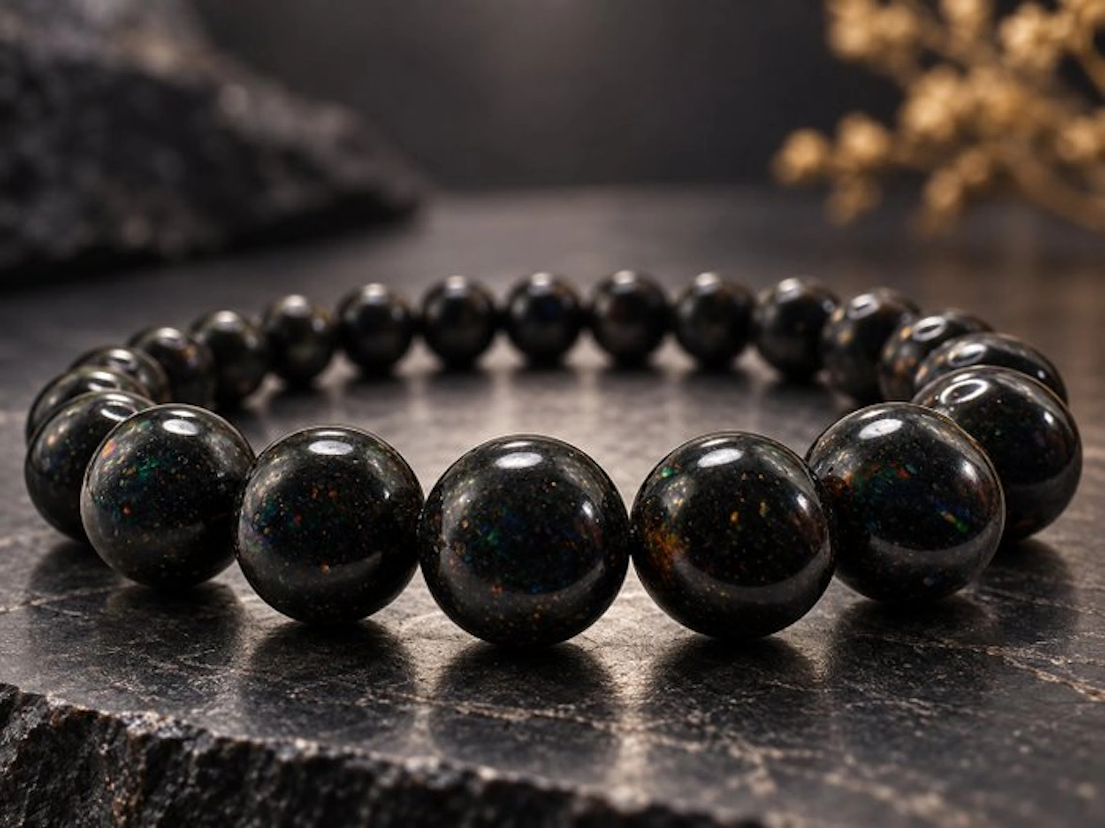Australian opal - Bead bracelet - Multicolor play of color