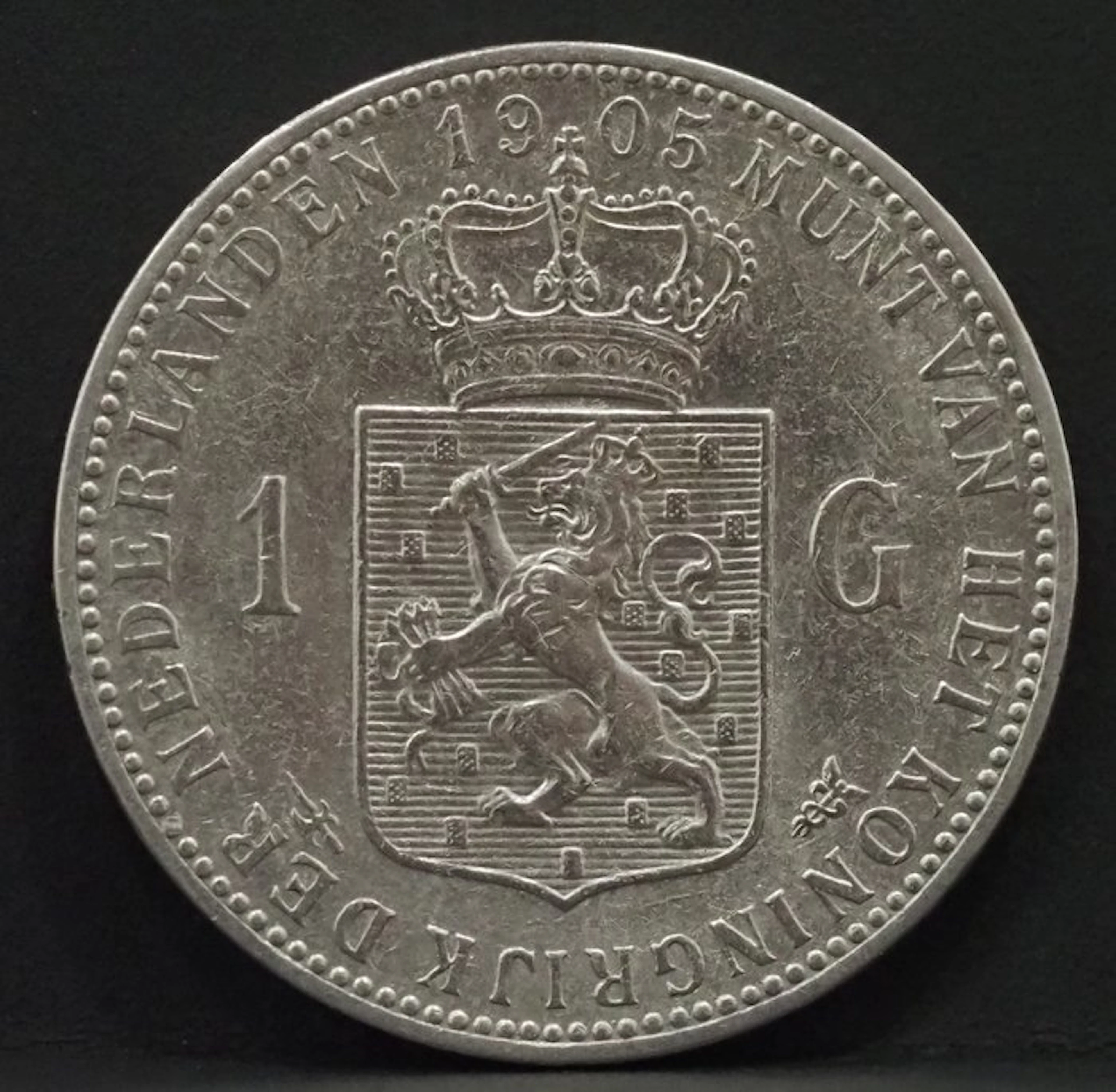 Netherlands. Wilhelmina. 1 Gulden 1905 (No reserve price)