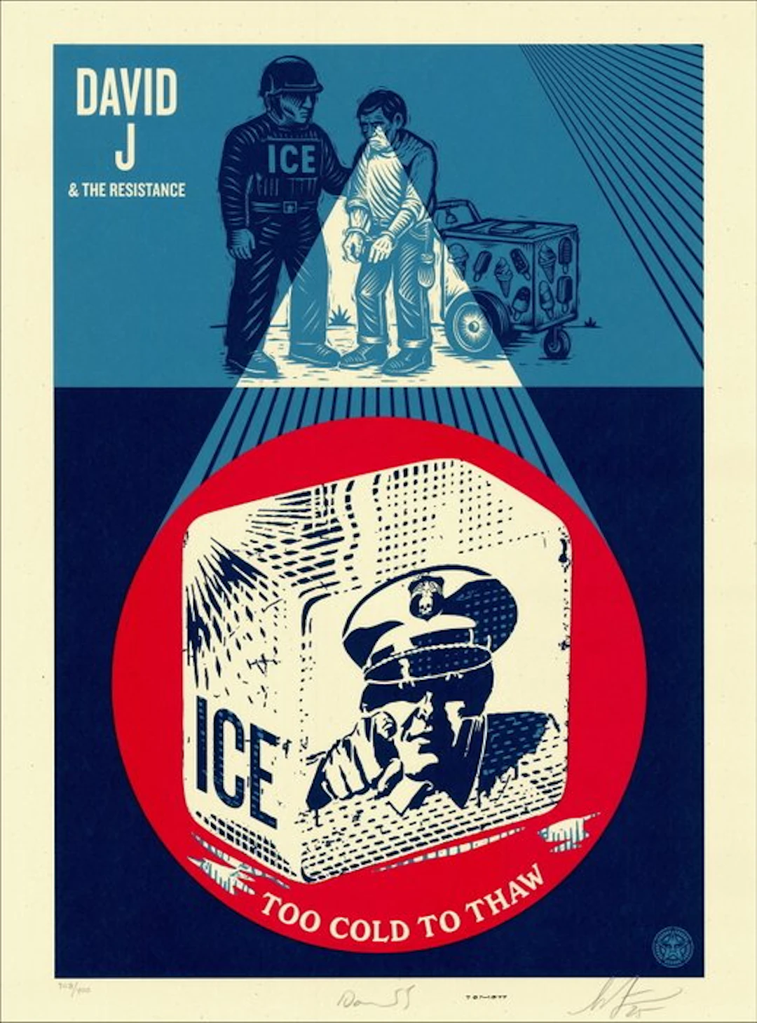 Shepard Fairey (OBEY) (1970) - « ICE TOO COLD TO THAW » –...
