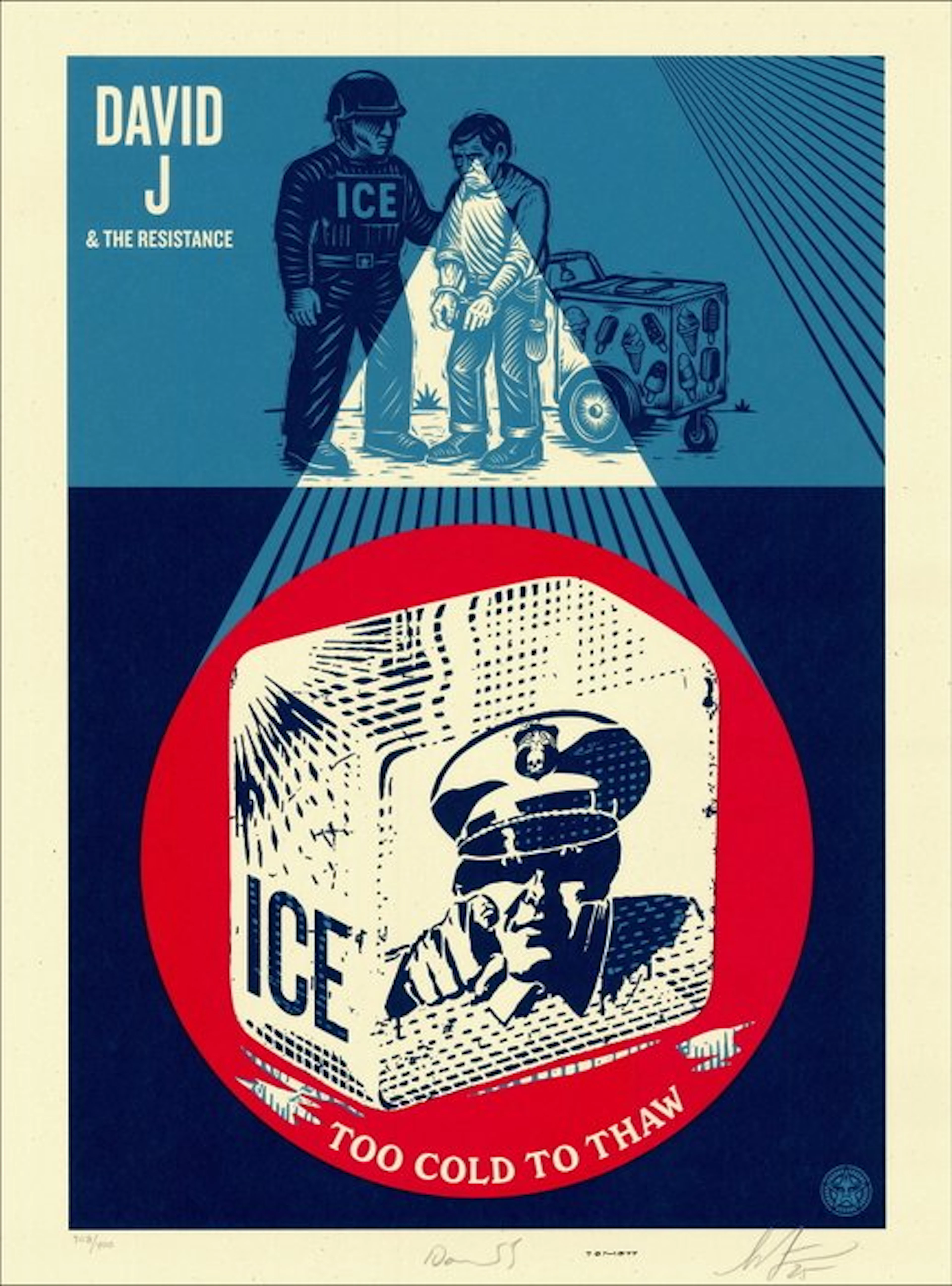 Shepard Fairey (OBEY) (1970) - « ICE TOO COLD TO THAW » –...