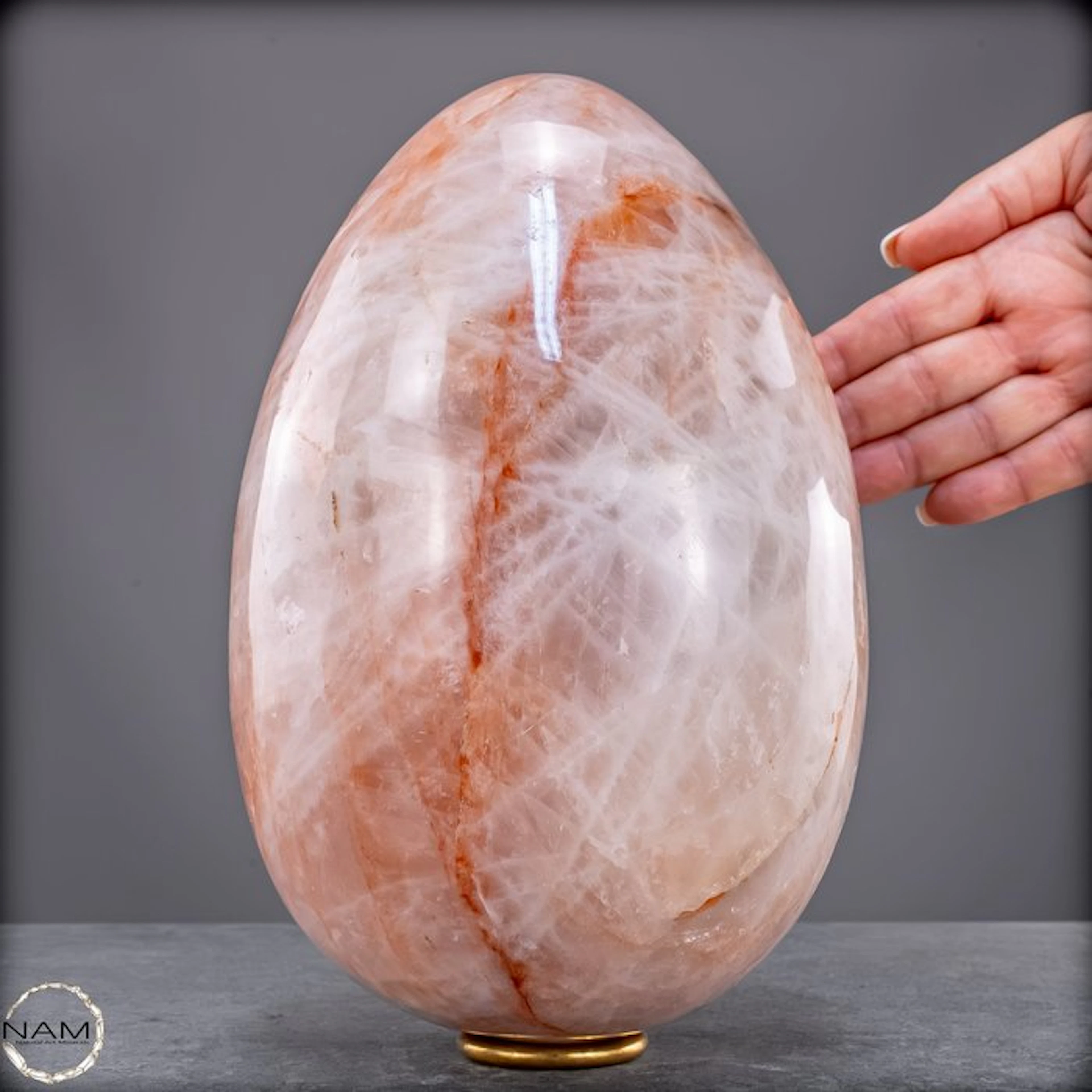 Brazilian fire quartz egg – Fiery energy in consummate elegance.- 6405.26 g