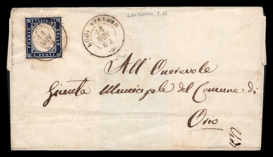 Italy Kingdom - Letter from Lodi Vecchio (points 11) to Osio